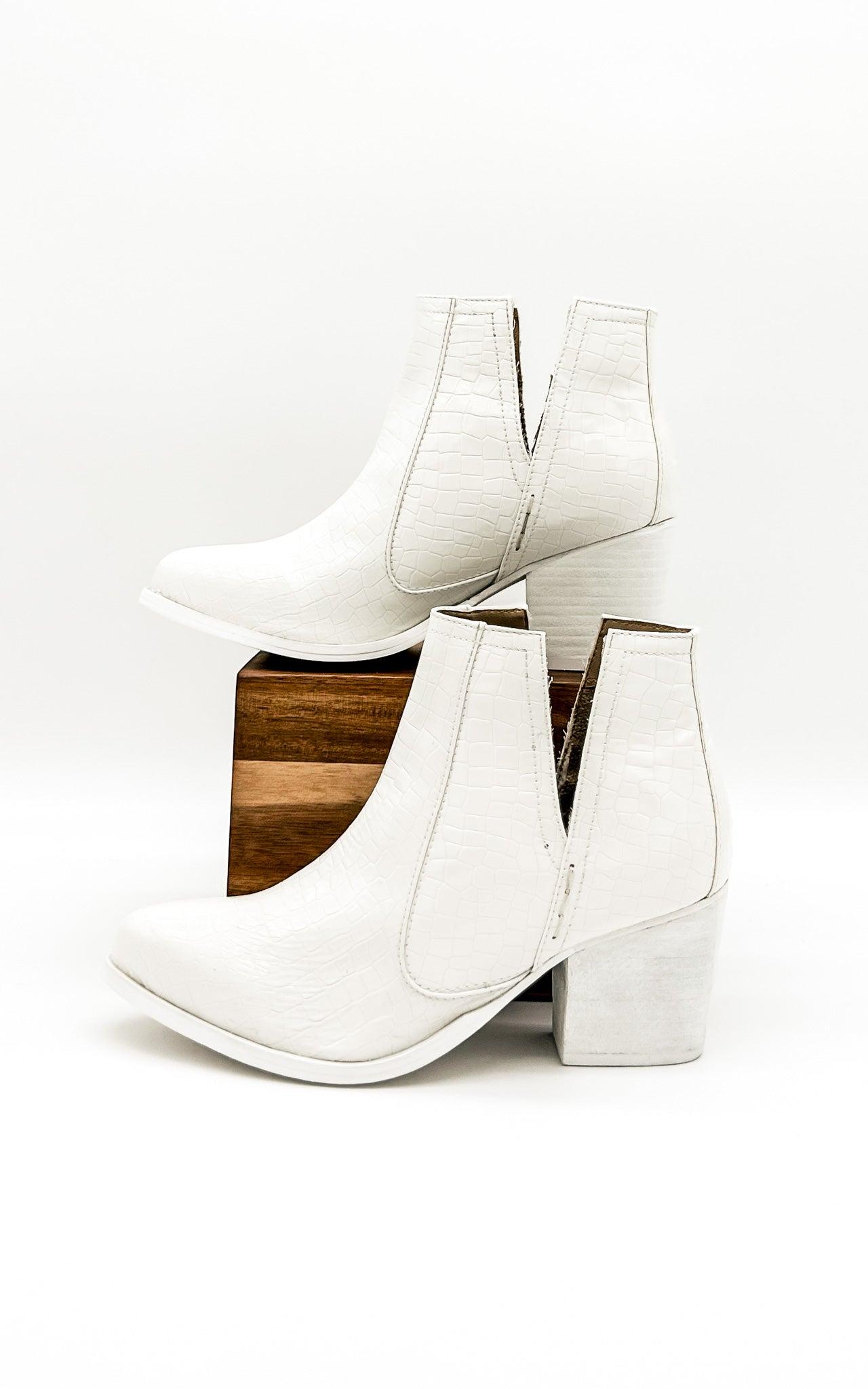 Tarim Bootie in White Croc (Online Exclusive) Product Image