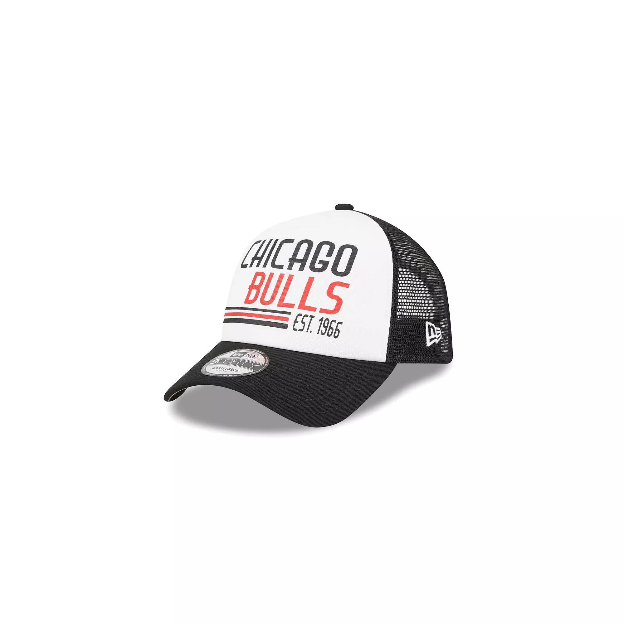 Men's New Era White Chicago Bulls Lift Pass Foam Front Trucker 9FORTY Adjustable Hat Product Image