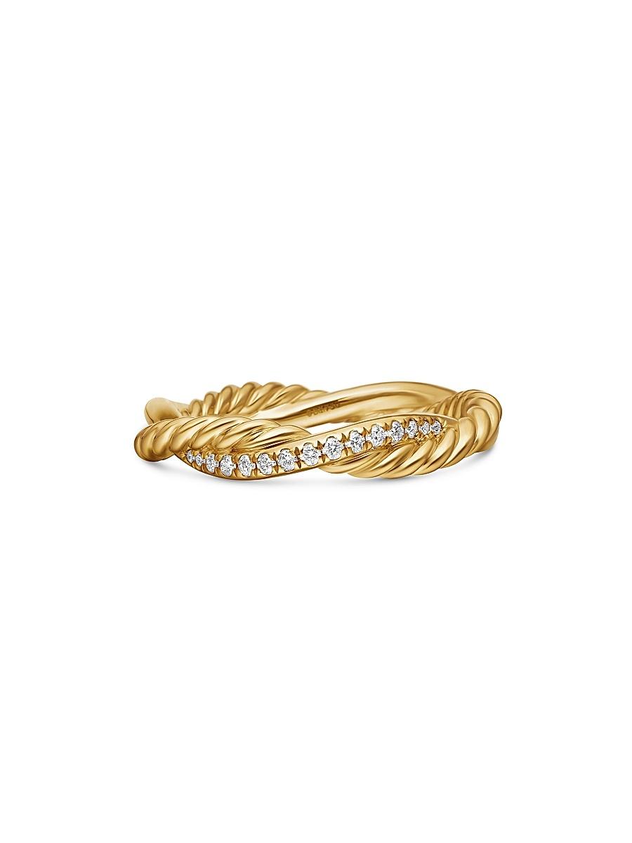 David Yurman 18K Yellow Petite Infinity Twisted Ring with Diamonds Product Image