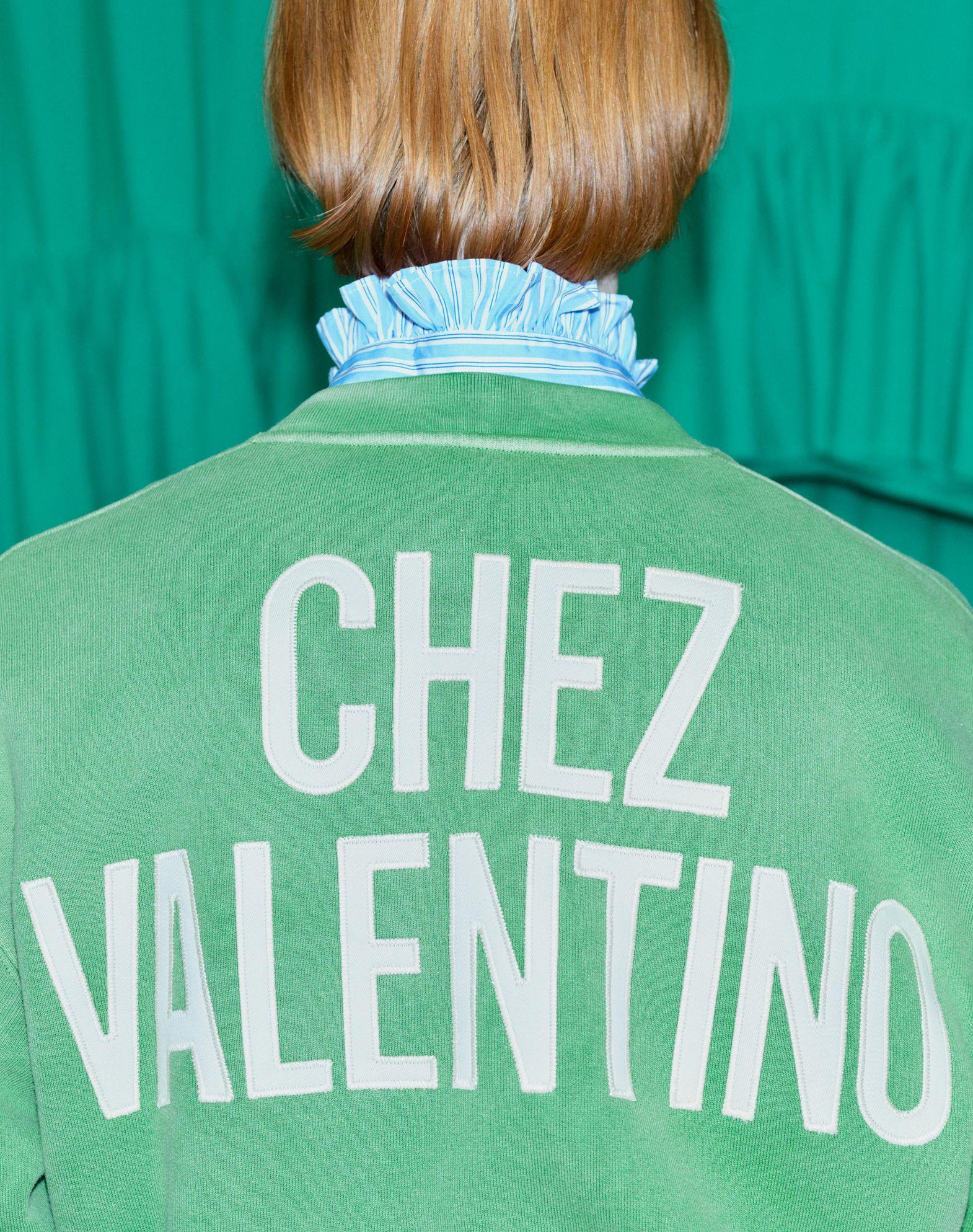Cotton Sweatshirt With Chez Valentino Print And Embroidery Product Image