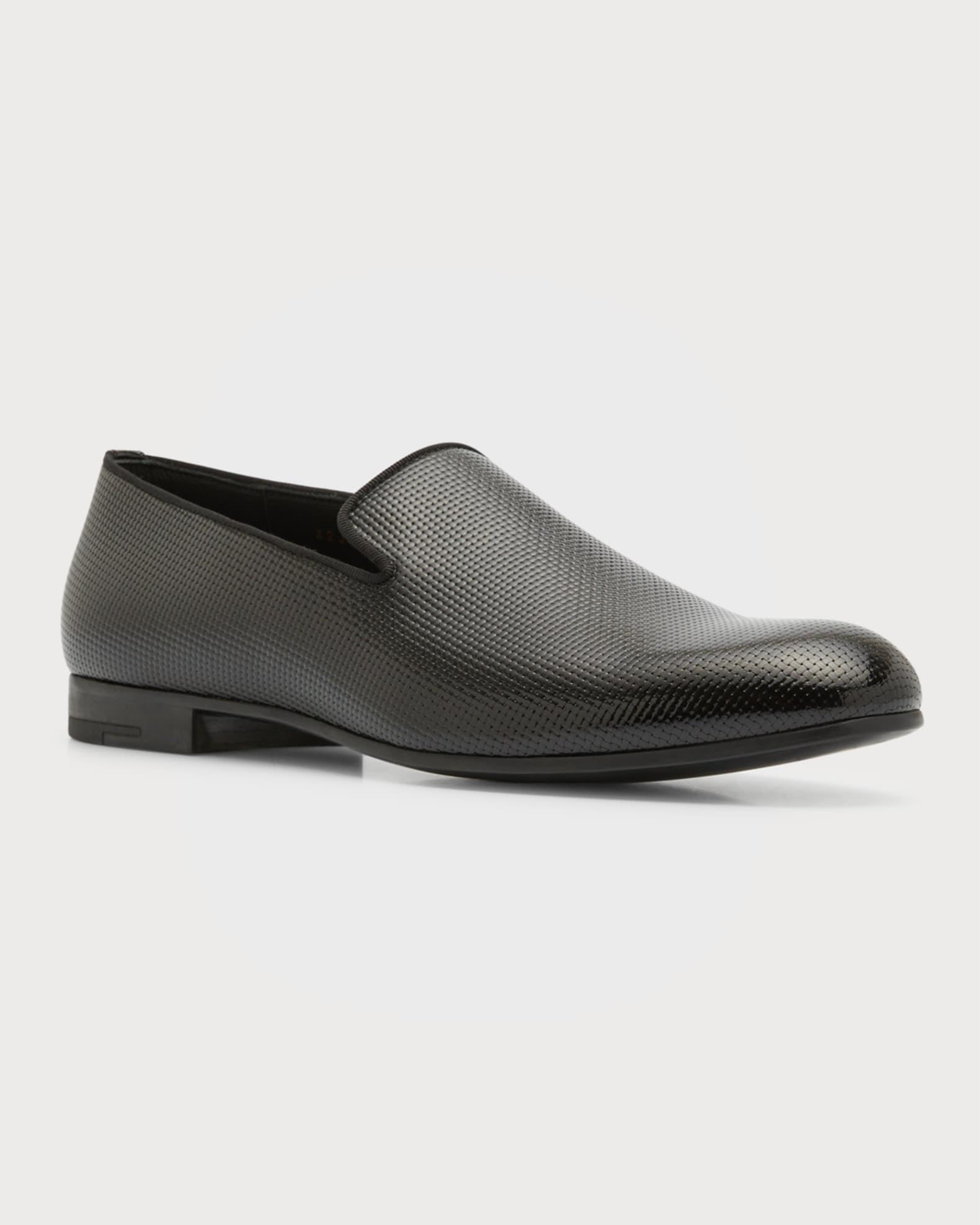 Men's Textured Leather Formal Loafers Product Image