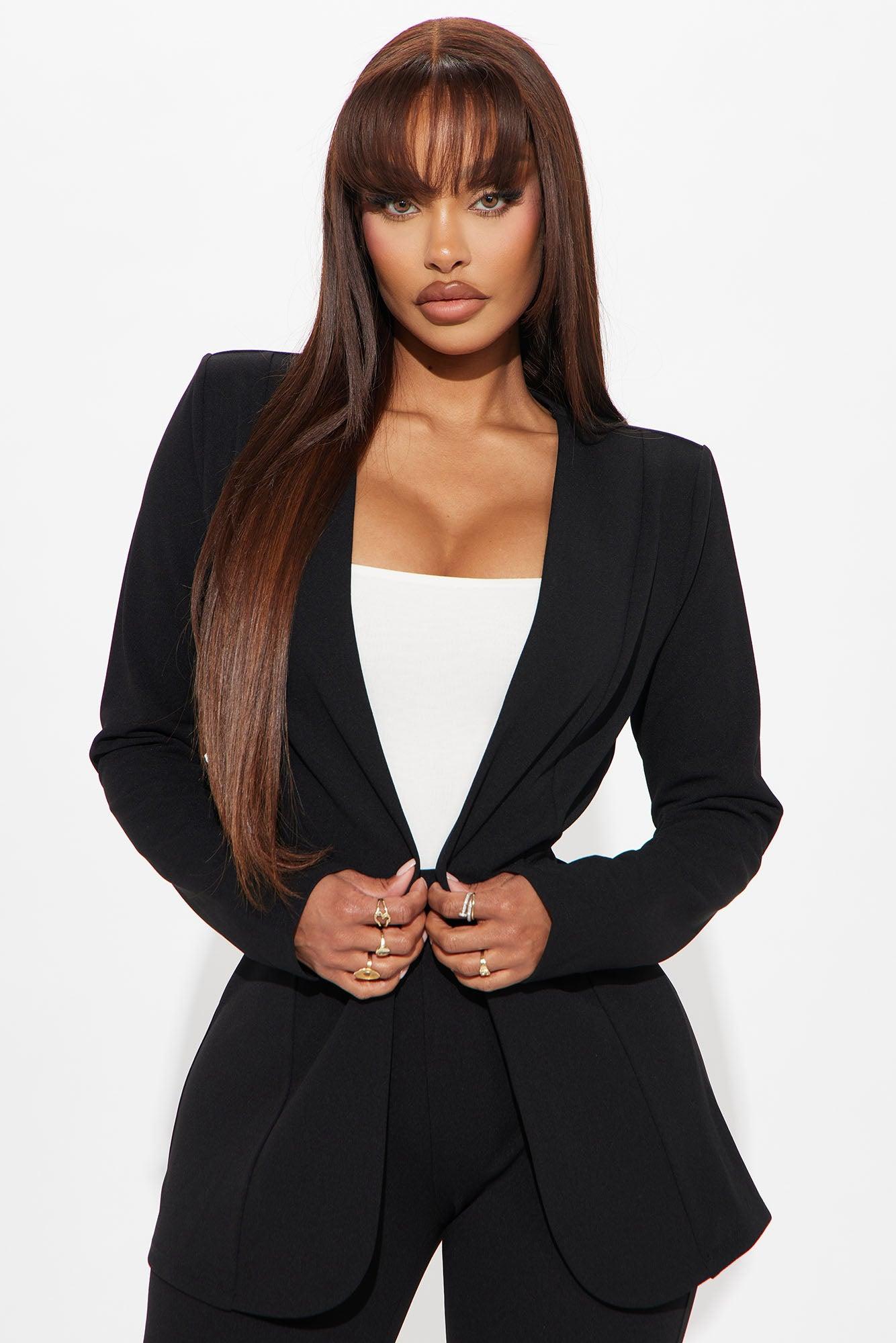 Payin' It Forward Capri Blazer Set - Black Product Image
