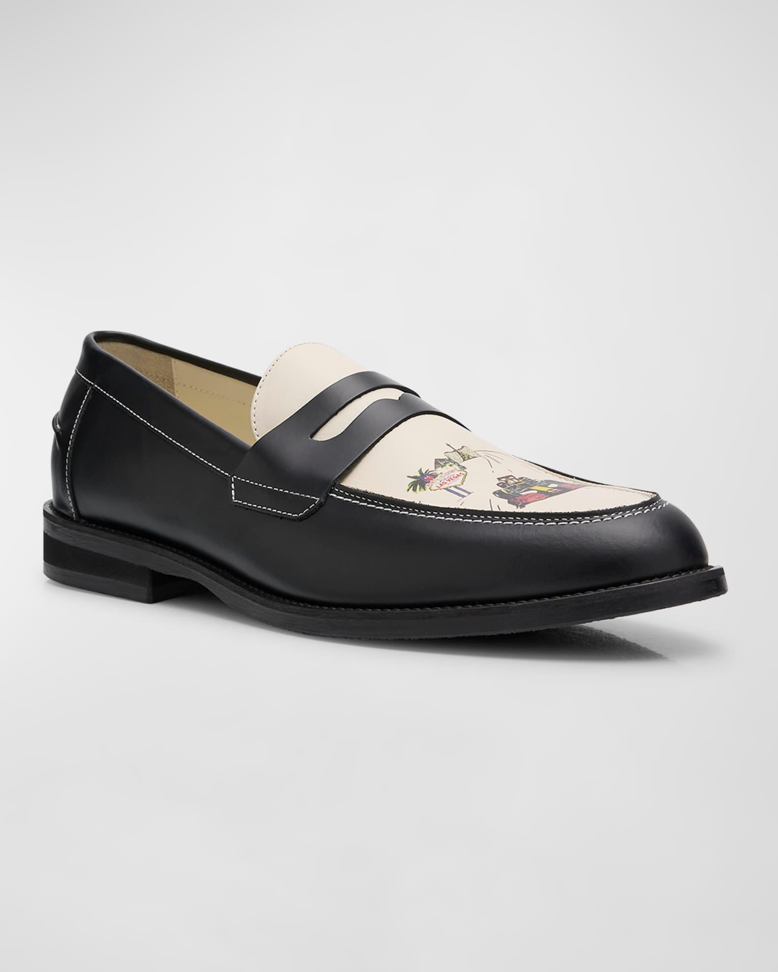 Men's Wilde Vegas Strip Leather Penny Loafers Product Image