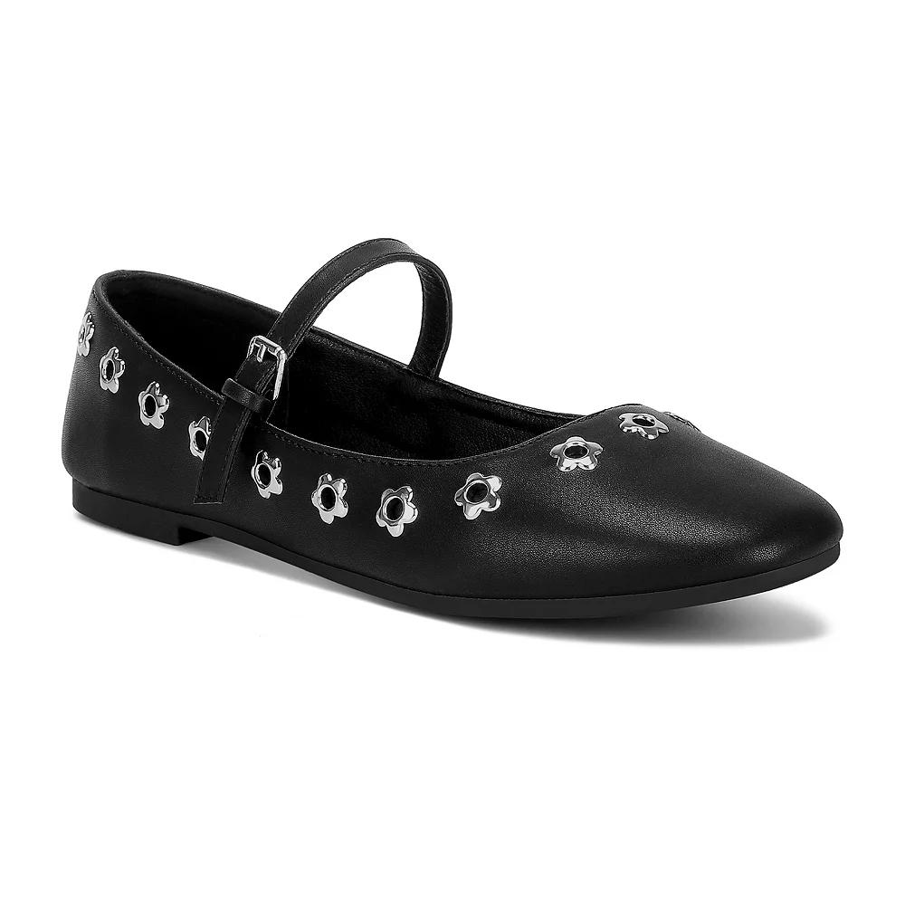 London Rag Floral Eyelet Women's Strapped Ballet Flats,  Product Image