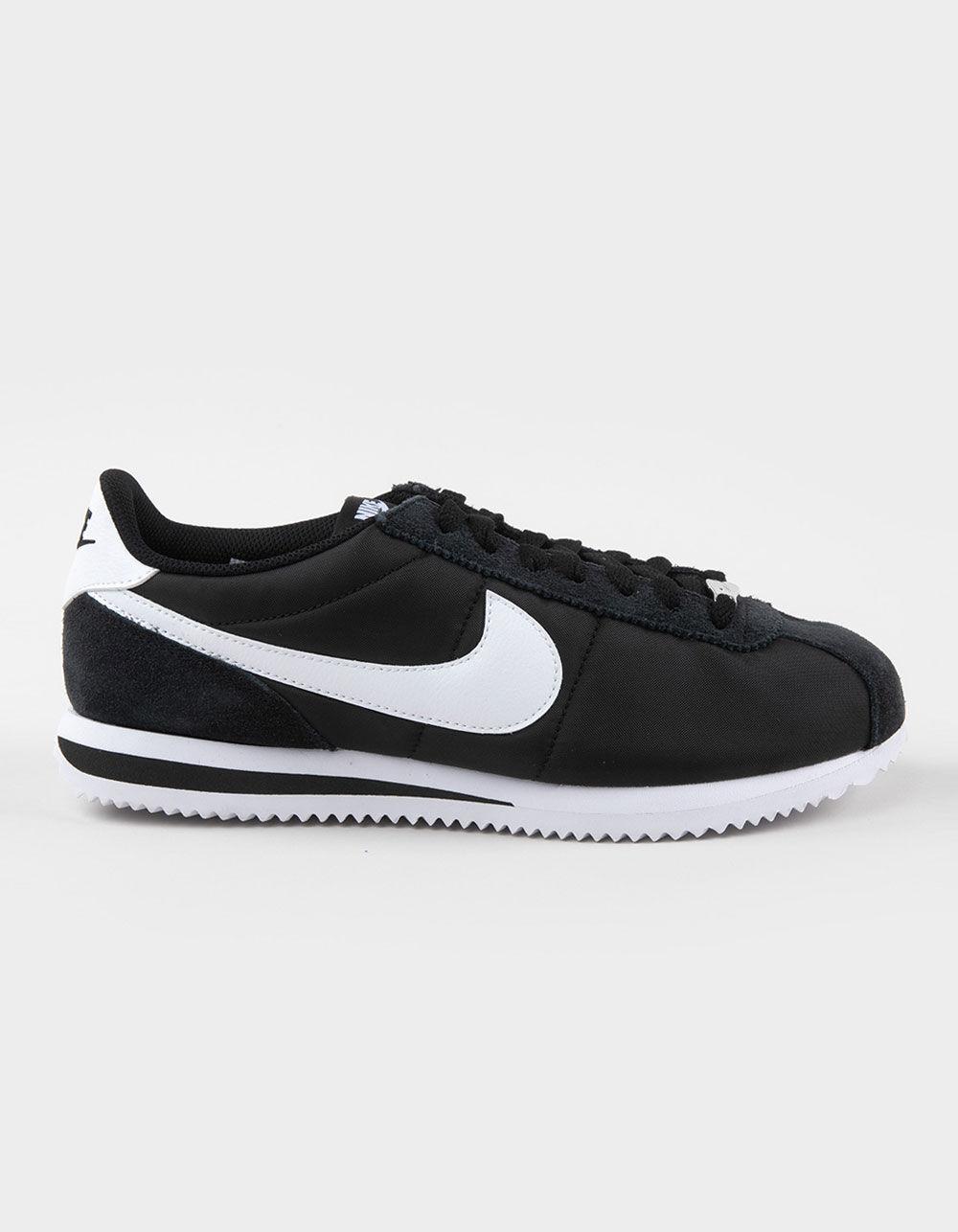 NIKE Cortez Textile Mens Shoes - BLACK/WHITE Product Image