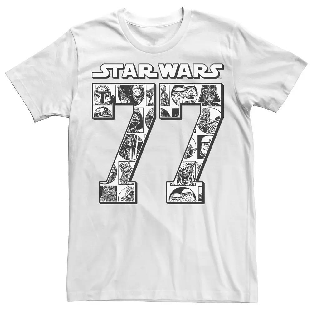 Men's Star Wars 77 Black And White Comic Panel Fill Graphic Tee,  Product Image