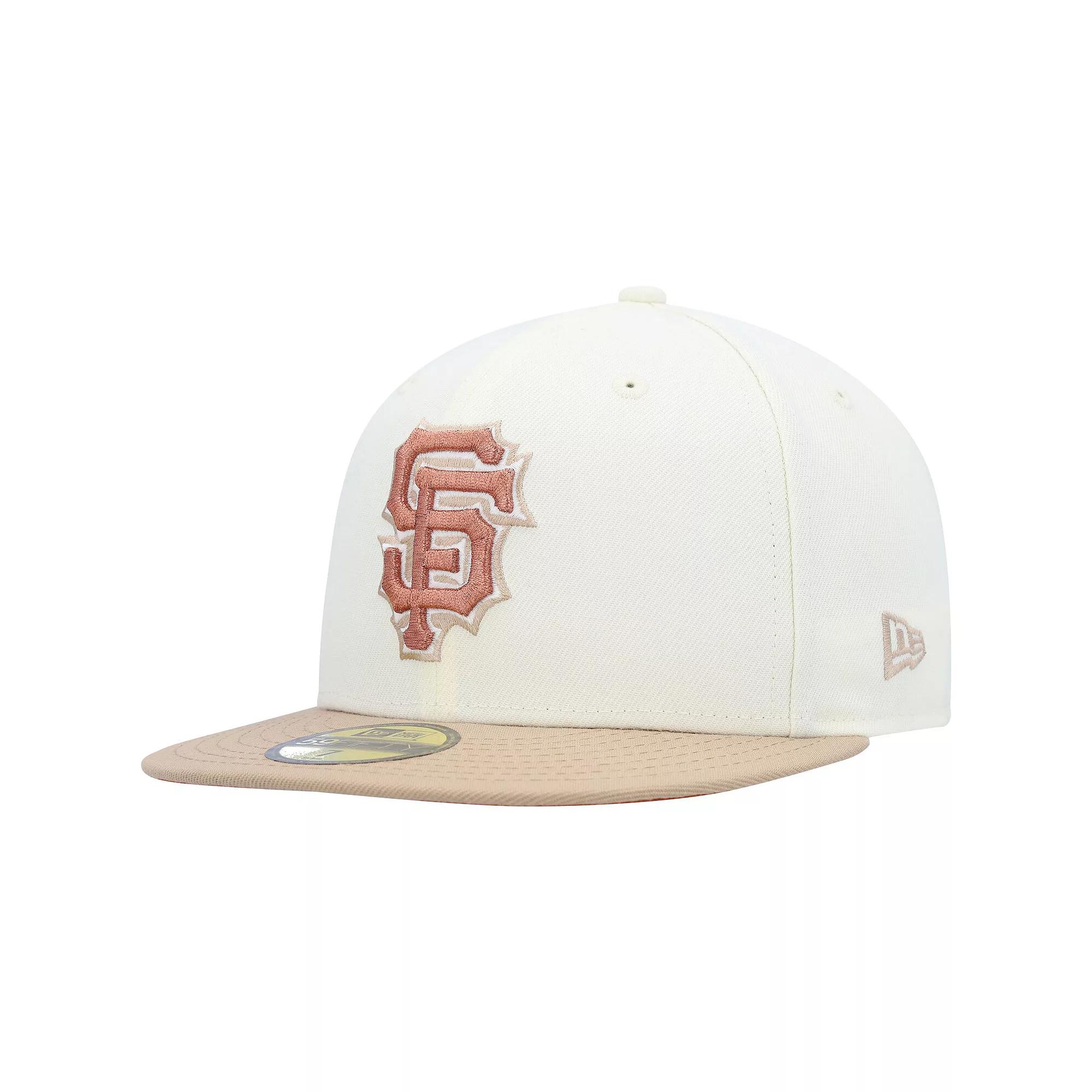 Men's New Era Cream San Francisco Giants Chrome Camel Rust Undervisor 59FIFTY Fitted Hat, Size: 8, Beige Product Image
