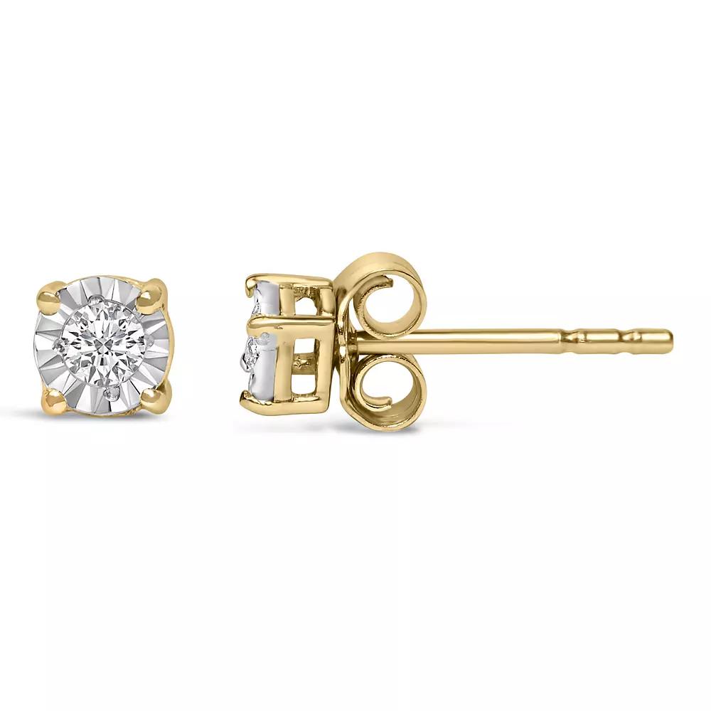 Haus of Brilliance Sterling Silver 1/10 Carat T.W. Round Brilliant-Cut Lab-Grown Diamond Stud Earrings, Womens, Pink Tone Product Image