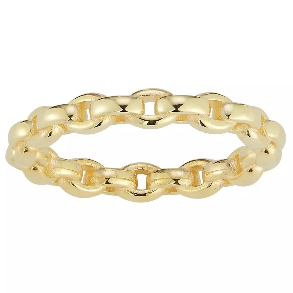 Sunkissed Sterling Link Chain Ring, Women's, Size: 7, Gold Tone Product Image