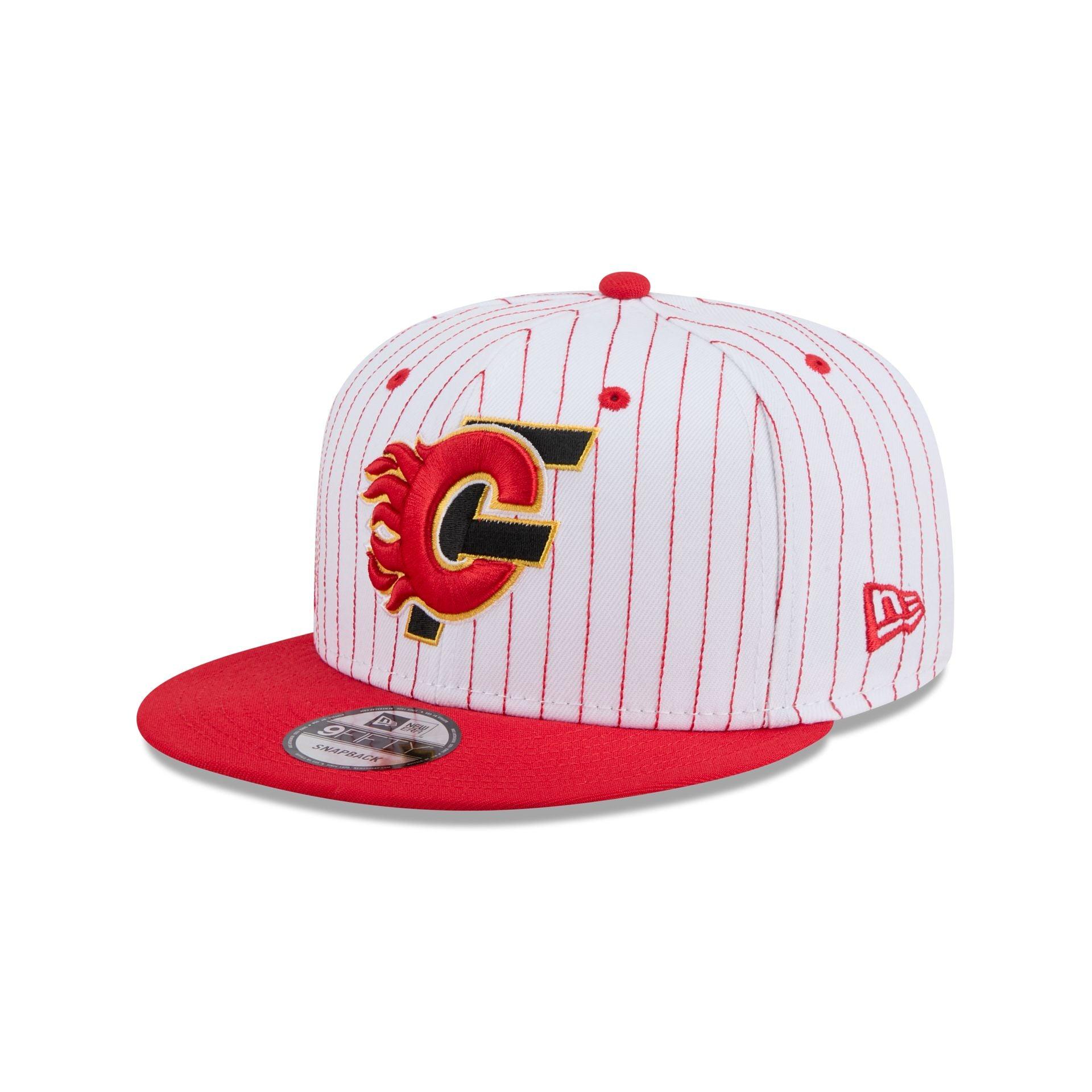 Calgary Flames Deceptor Pinstripe 9FIFTY Snapback Hat Male Product Image