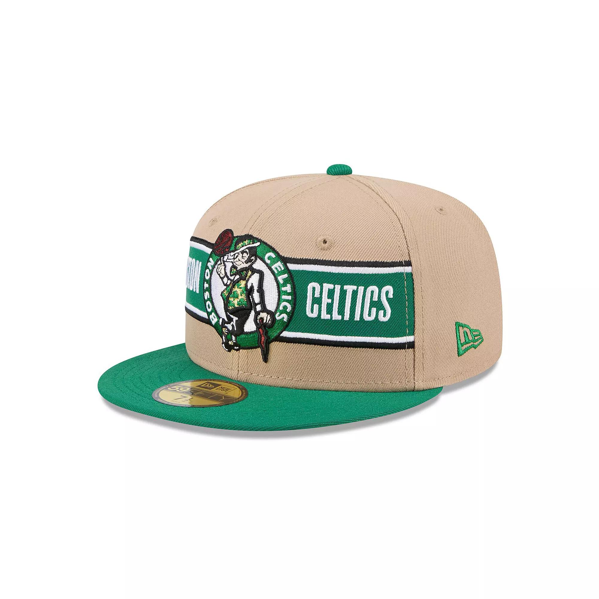 Men's New Era Tan/Kelly Green Boston Celtics 2024 NBA Draft 59FIFTY Fitted Hat, Size: 7 1/4, Team Product Image