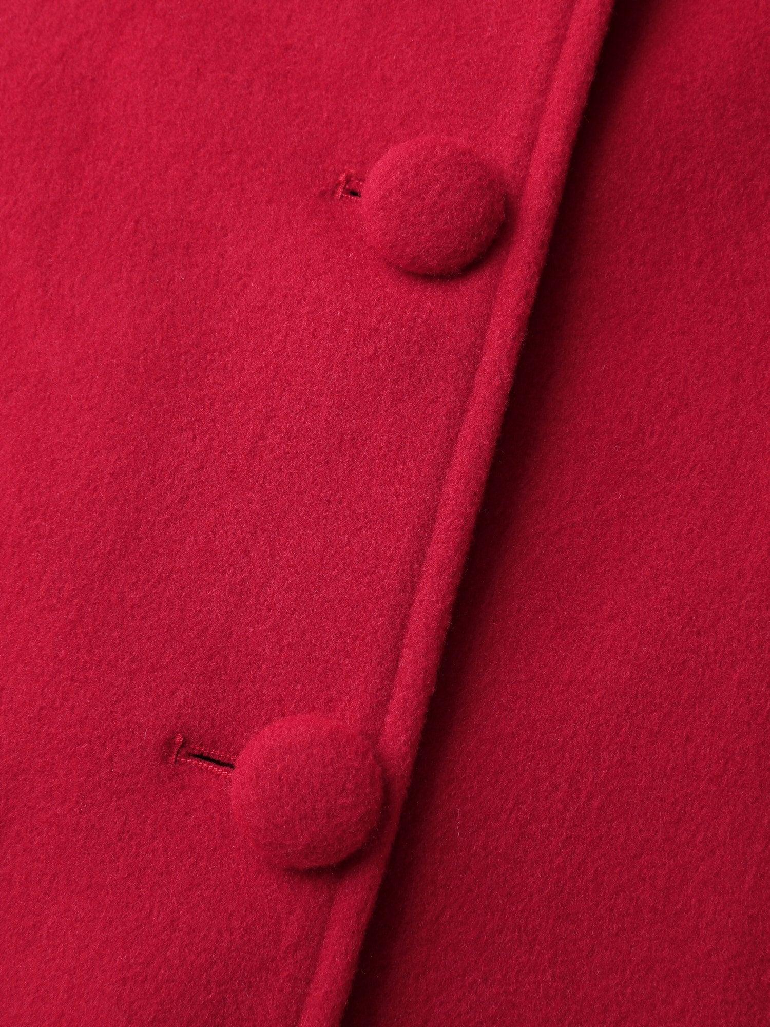 Ruffle Trim Waist-Defining Pockets Coat Female Product Image