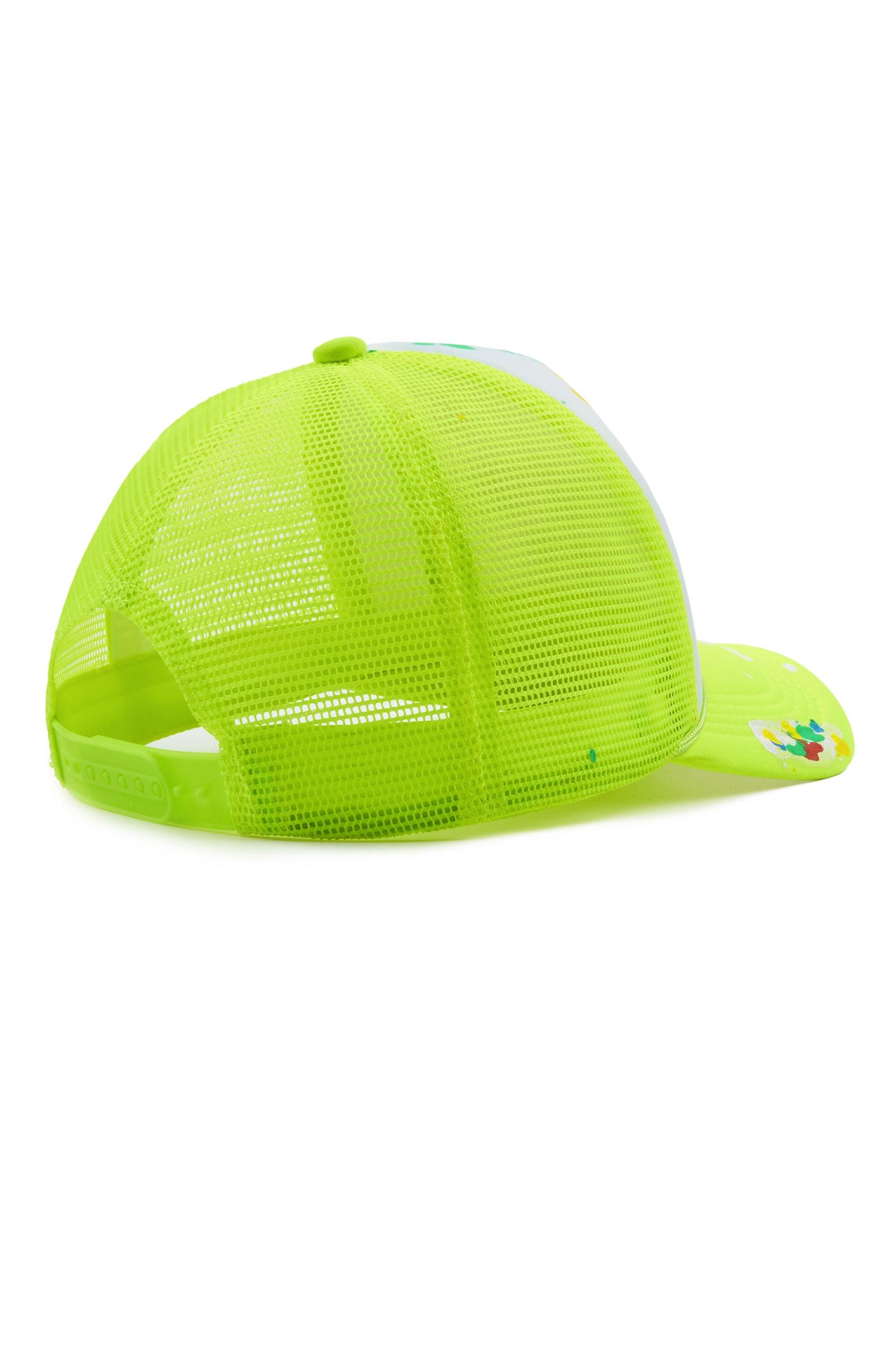 Good Side Only White/Neon Yellow Trucker Hat Female Product Image