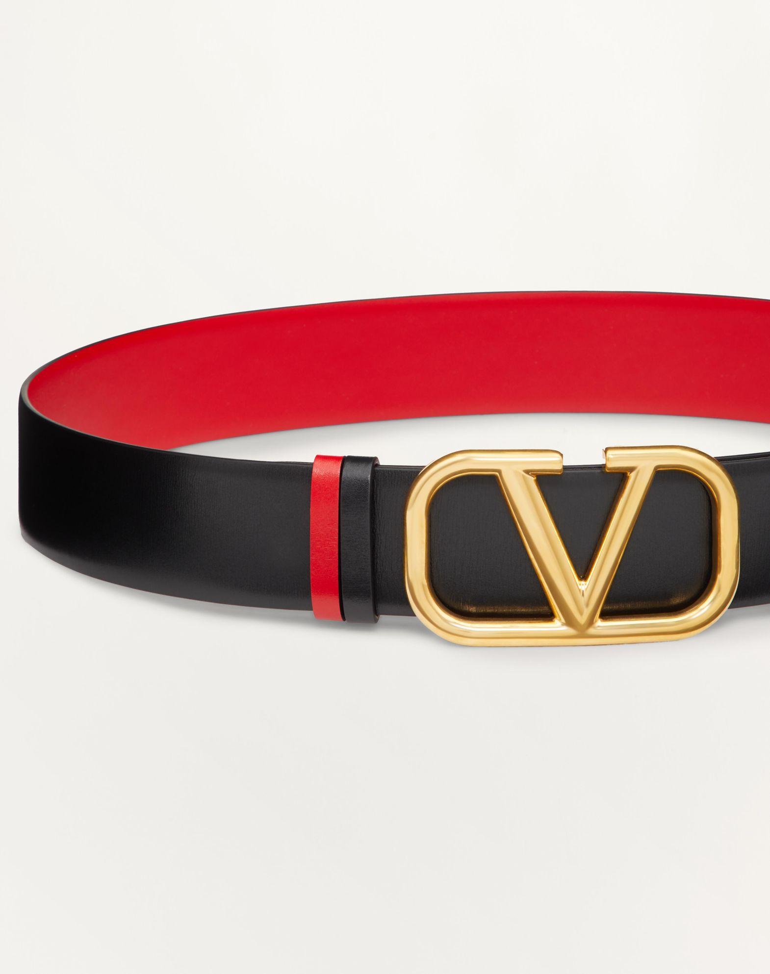 Reversible Vlogo Signature Belt In Glossy Calfskin 40 Mm  Product Image
