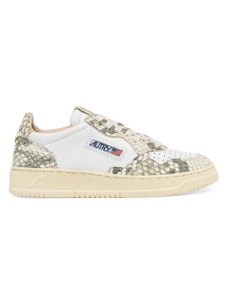 Womens Medalist Snake-Embossed Leather Sneakers Product Image