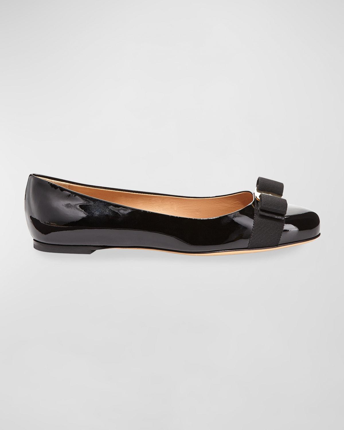 Varina Patent Leather Bow Ballerina Flats Product Image