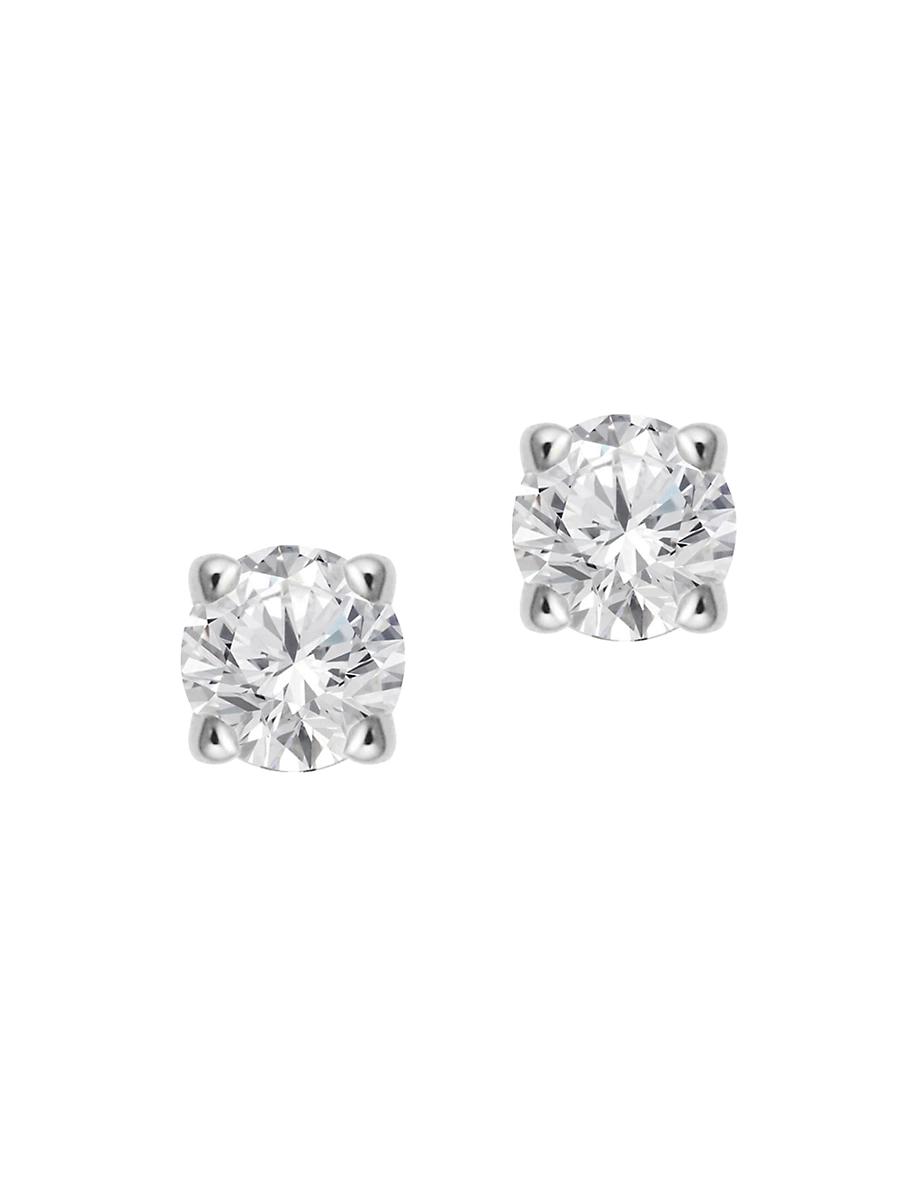 Womens 14K White Gold Shine Bright Diamond Small Stud Product Image