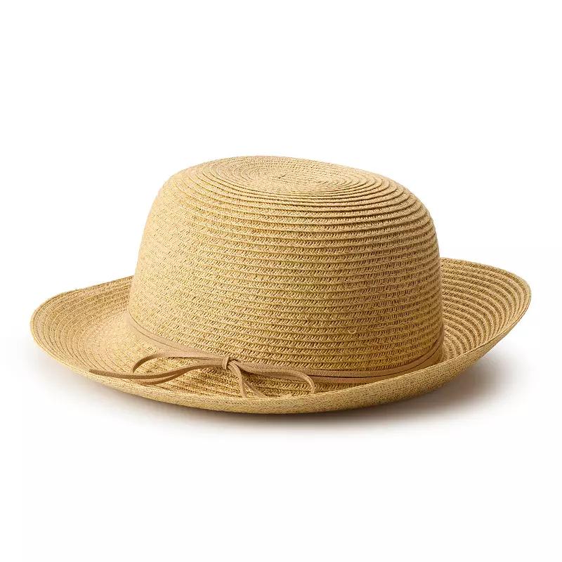 Women's Sonoma Goods For Life® Packable Cloche Hat with Faux Suede Trim, Black Combo Product Image