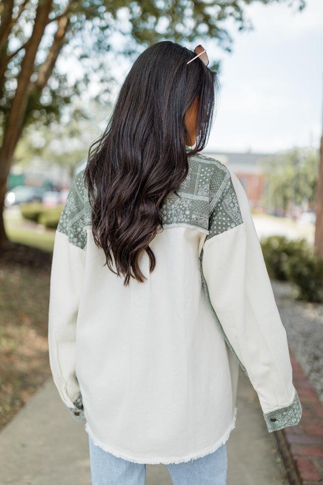 Better Together Olive Paisley Shacket FINAL SALE Product Image