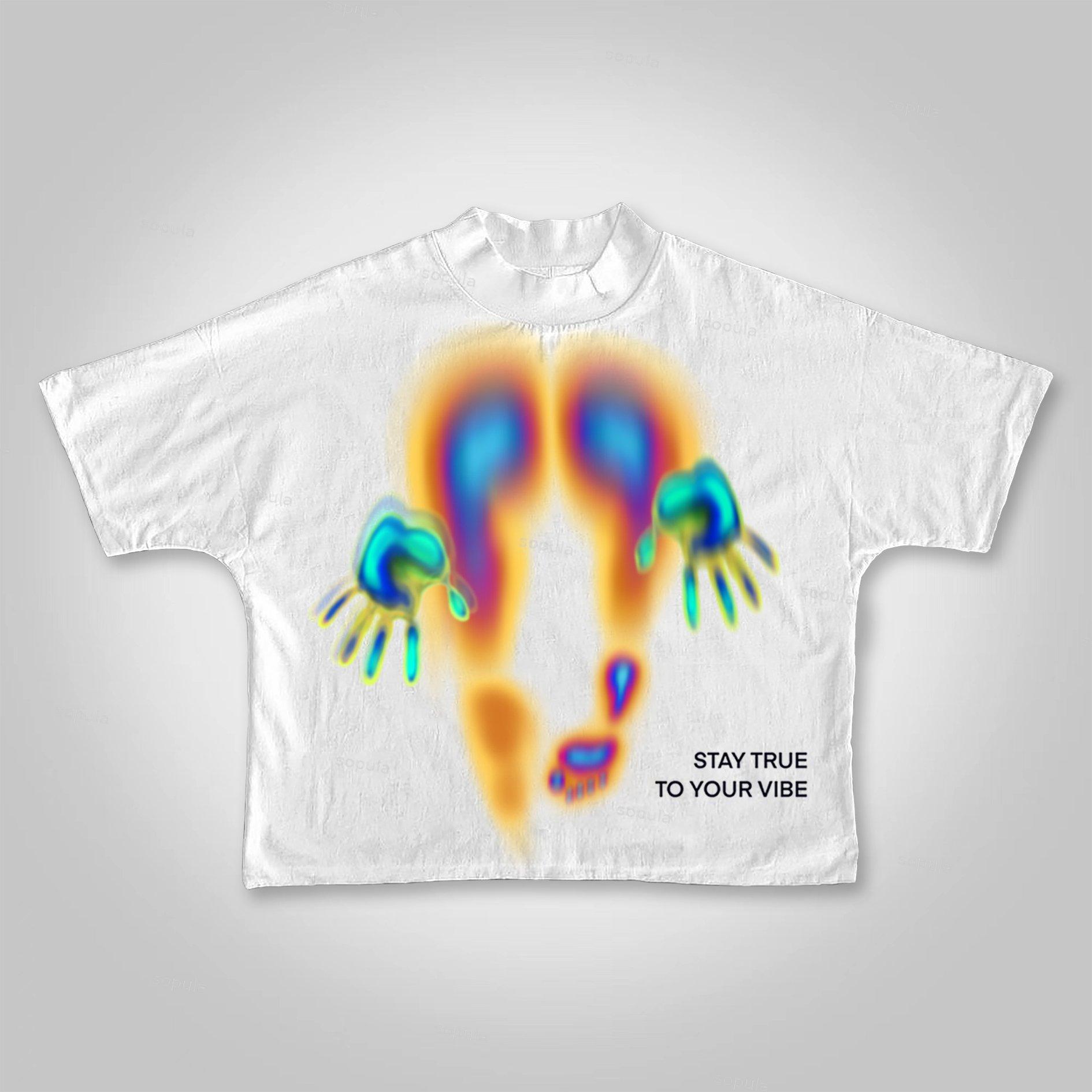 Sopula Abstract Graphics Of Heat-Sensitive Characters Cropped T-Shirts Product Image