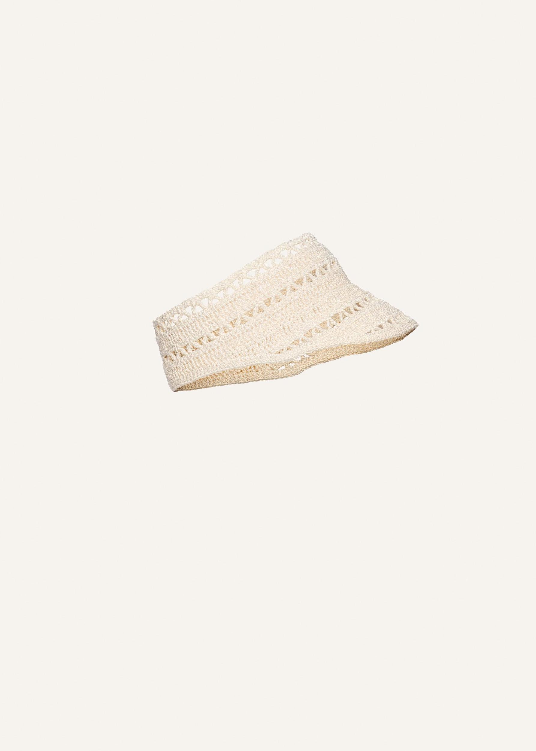Lattice crochet visor in cream Product Image