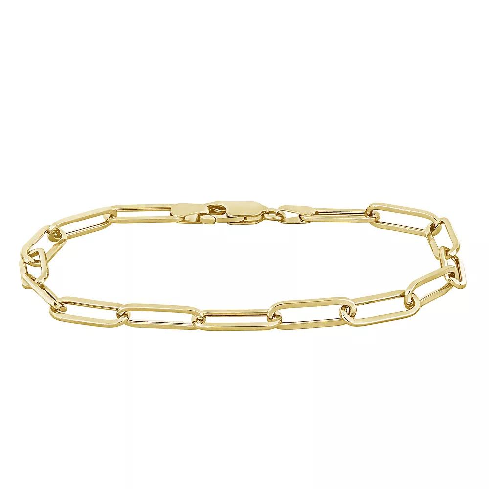 Stella Grace Men's 14k Gold Polished Paper Clip Chain Bracelet, Size: 9" Product Image