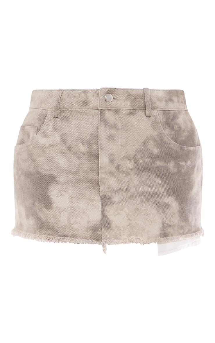 Grey Washed Twill Extreme Micro Mini Skirt Product Image