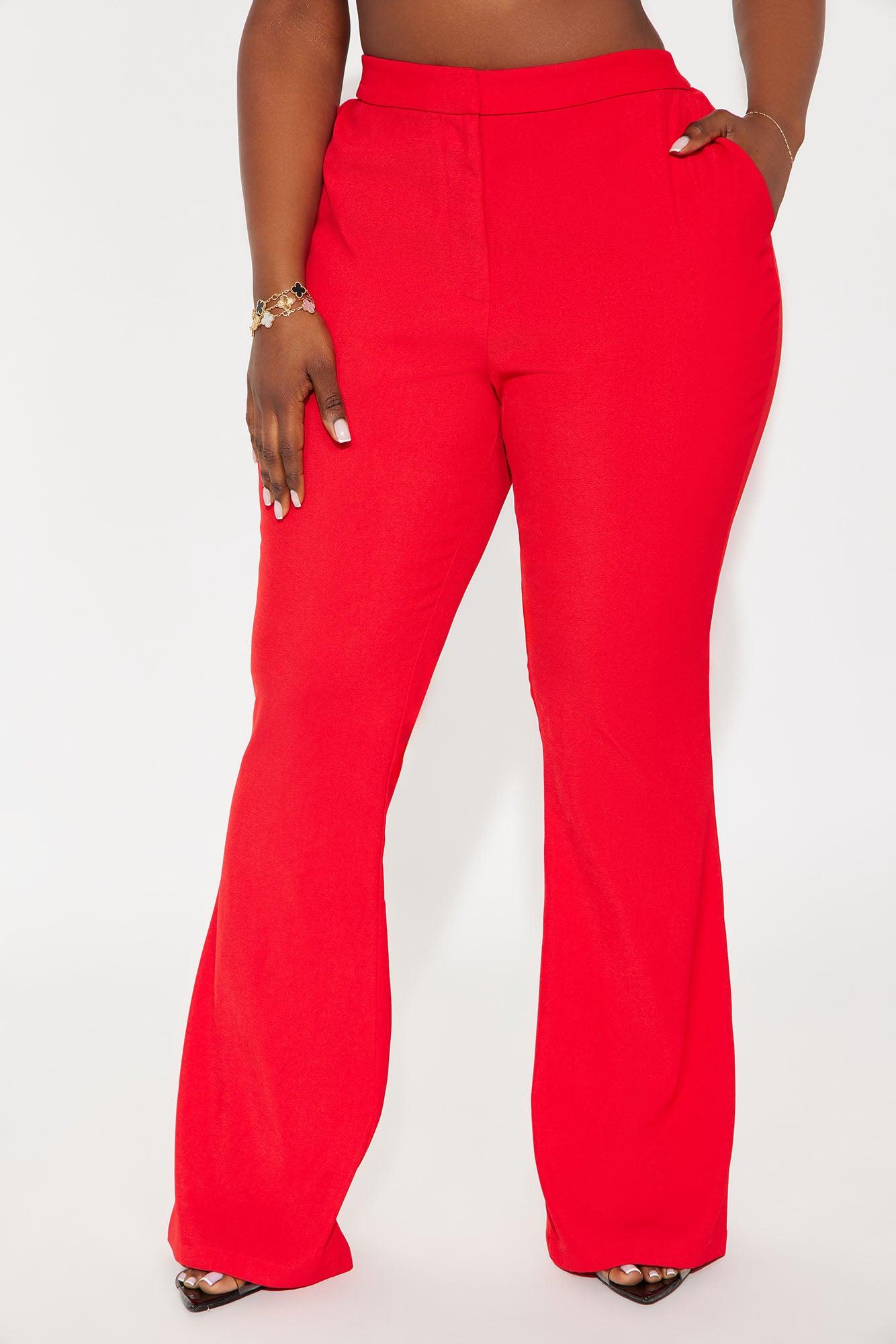 Breaking Even Flare Trouser - Red Female Product Image