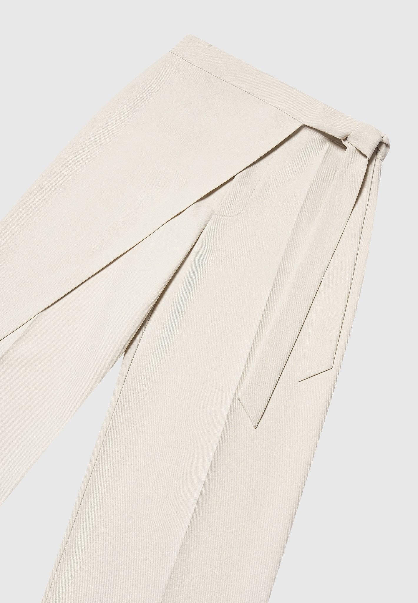 Tailored Wrap Trousers with Tie - Light Beige Female Product Image