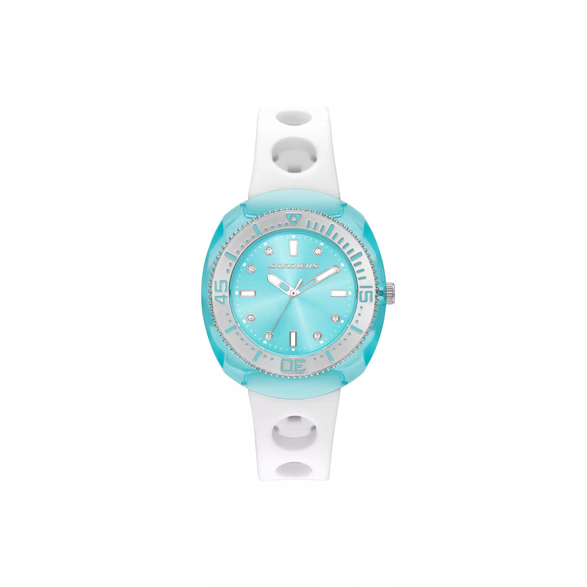 Skechers® Palmera Women's Silicone Watch, Size: 40 mm, Blue White Product Image