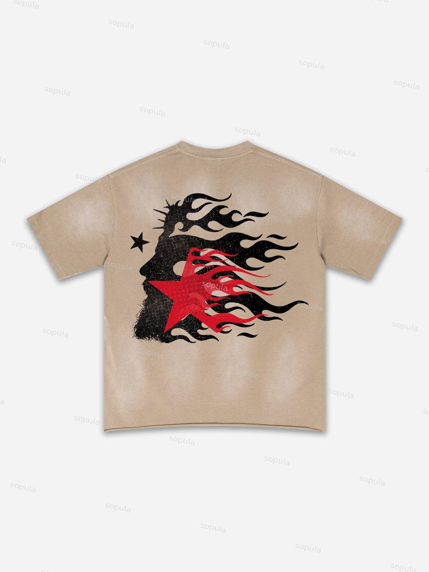 Richer Than My Opps Abstract Graphic Washed T-shirt Product Image