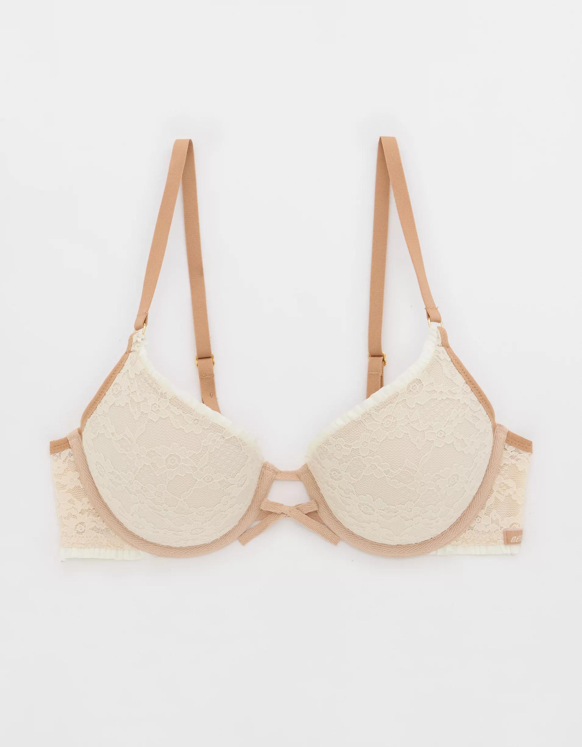 Show Off Vintage Lace Plunge Push Up Bra Product Image