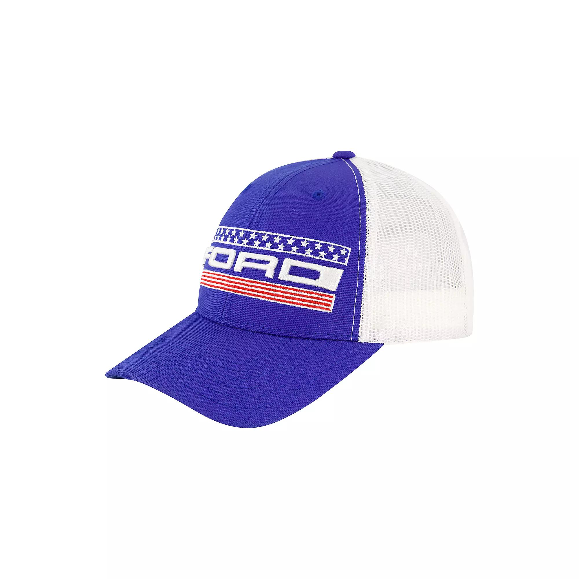 Men's Ford American Flag Embroidered Logo Mesh Back Baseball Cap, Blue Product Image