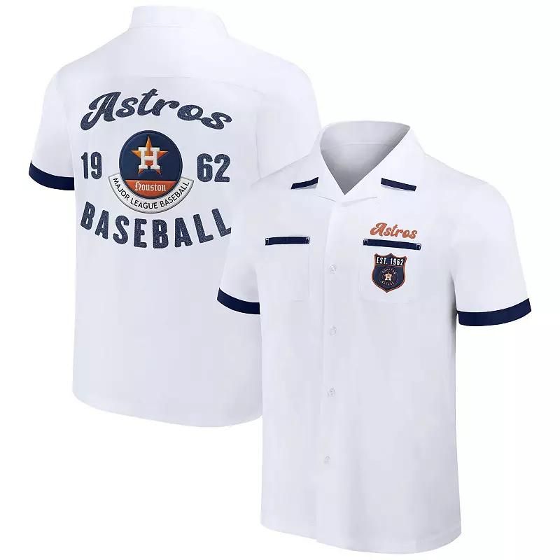 Men's Darius Rucker Collection by Fanatics  White Houston Astros Bowling Button-Up Shirt, Size: Small Product Image