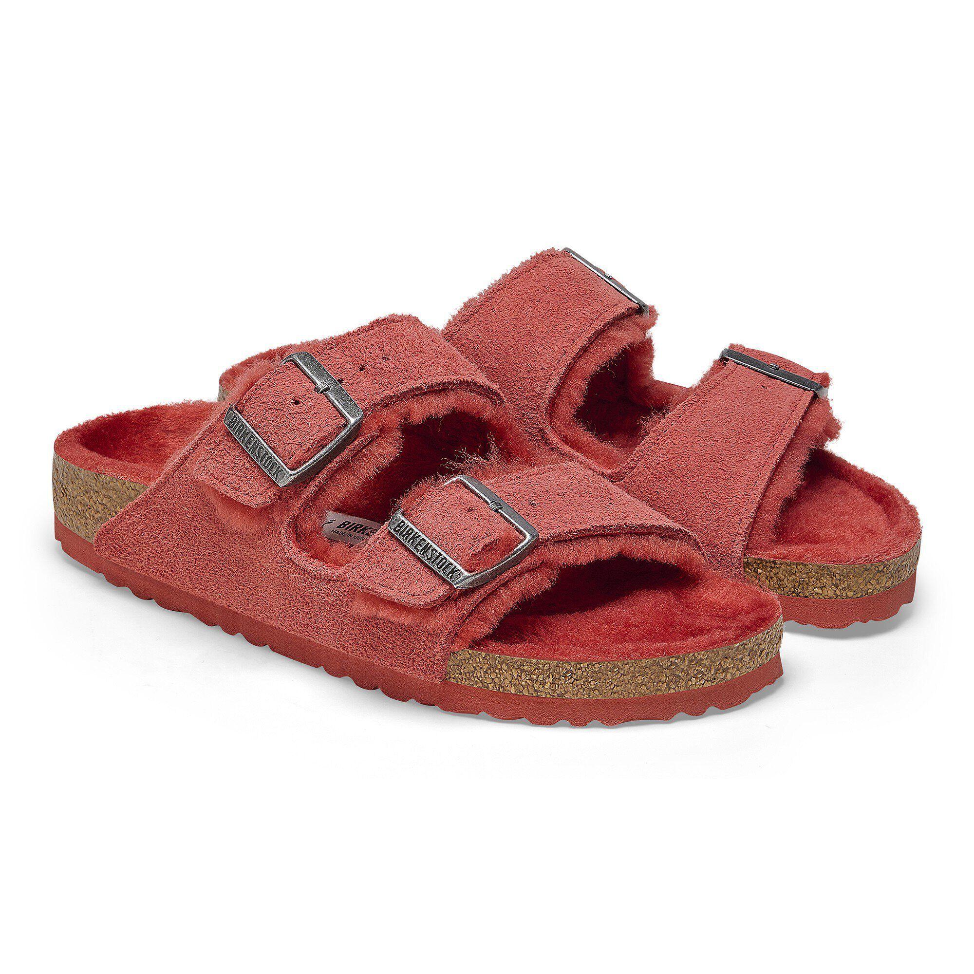 Arizona Shearling Suede Leather Sienna Red Product Image