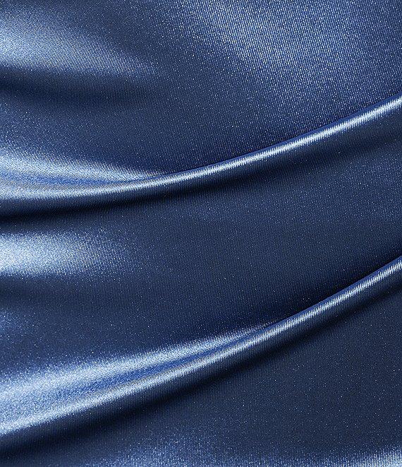 Honey and Rosie Spaghetti Strap Cowl Neck Pleated Waist Dress Product Image