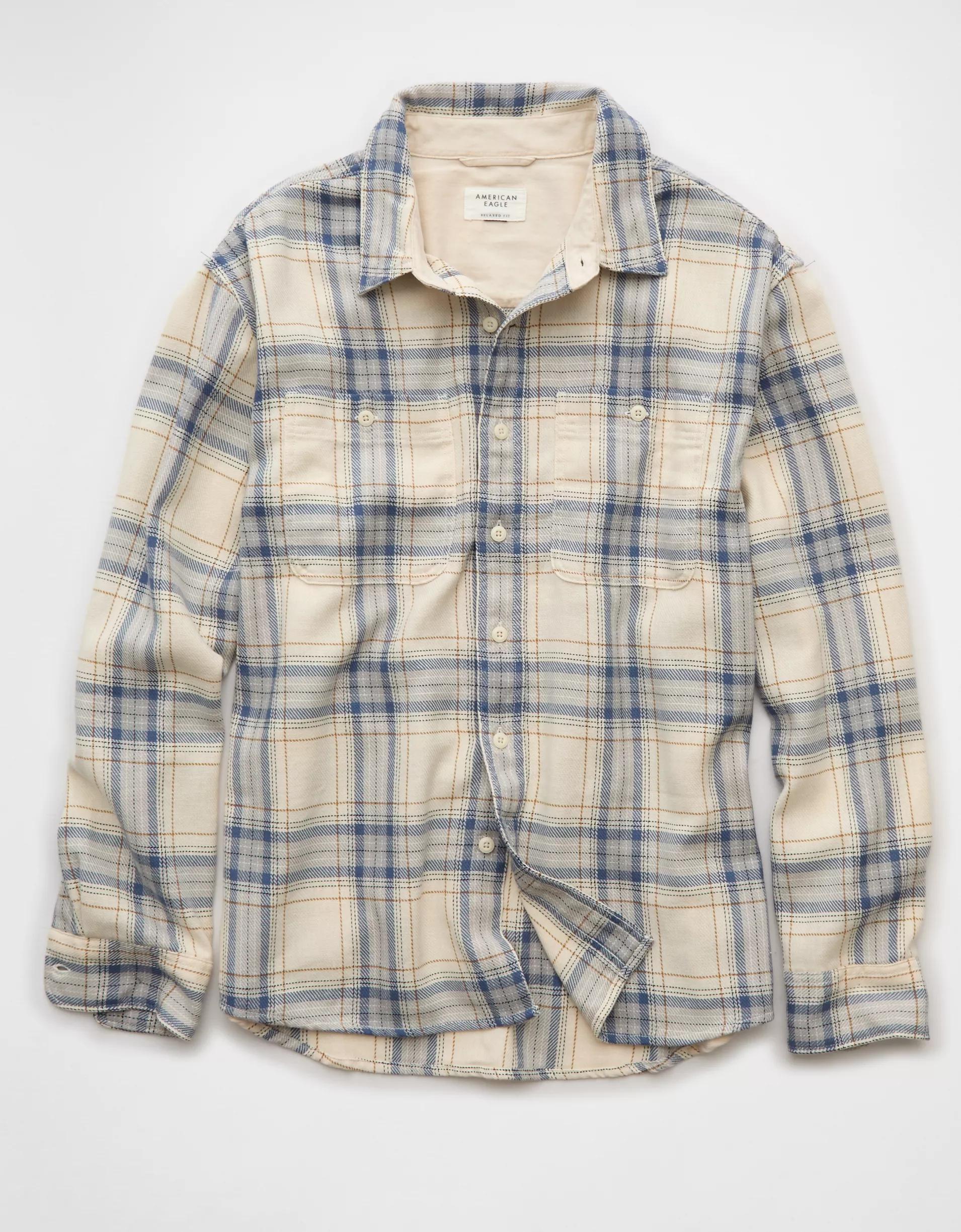 AE Textured Flannel Shirt Product Image