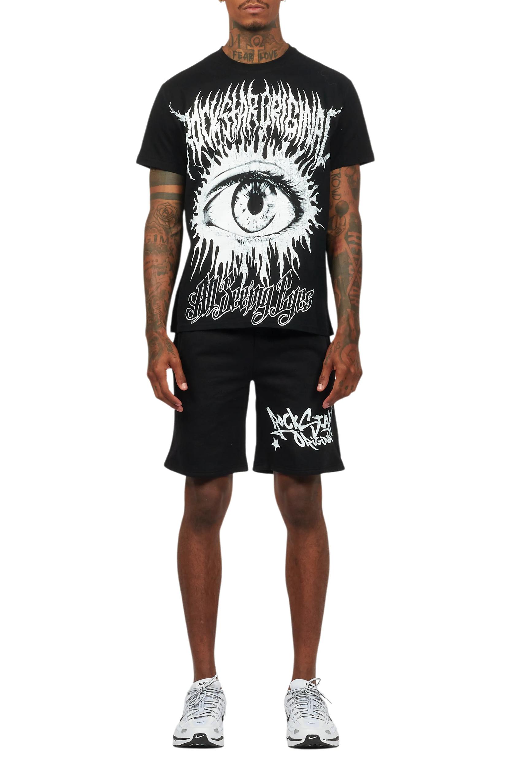 All Seeing Eyes Black Short Set Male Product Image