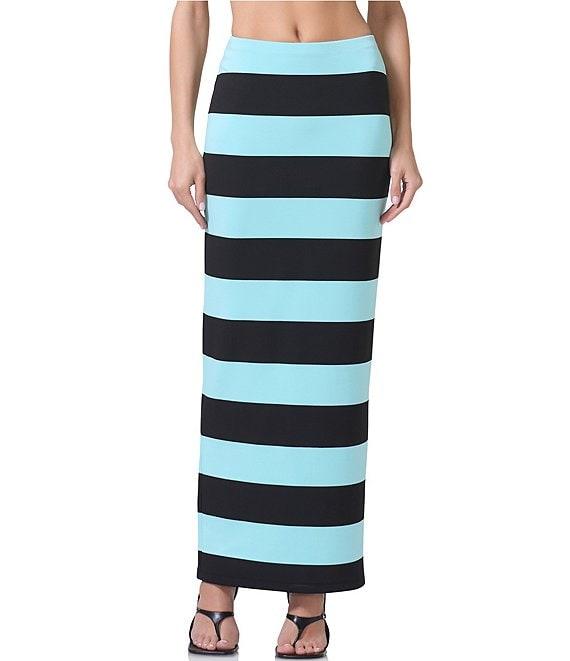 AFRM Franny Stripe Printed Matte Scuba Coordinating Maxi Skirt Product Image