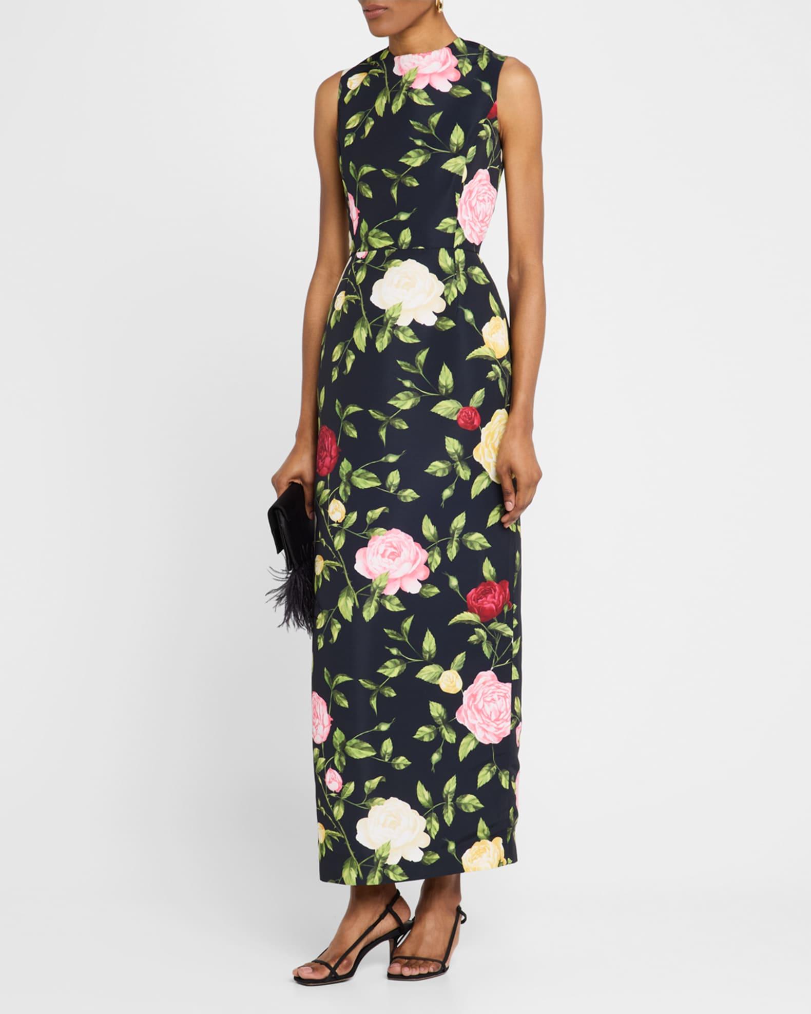 Rose Print Faille Dress Product Image