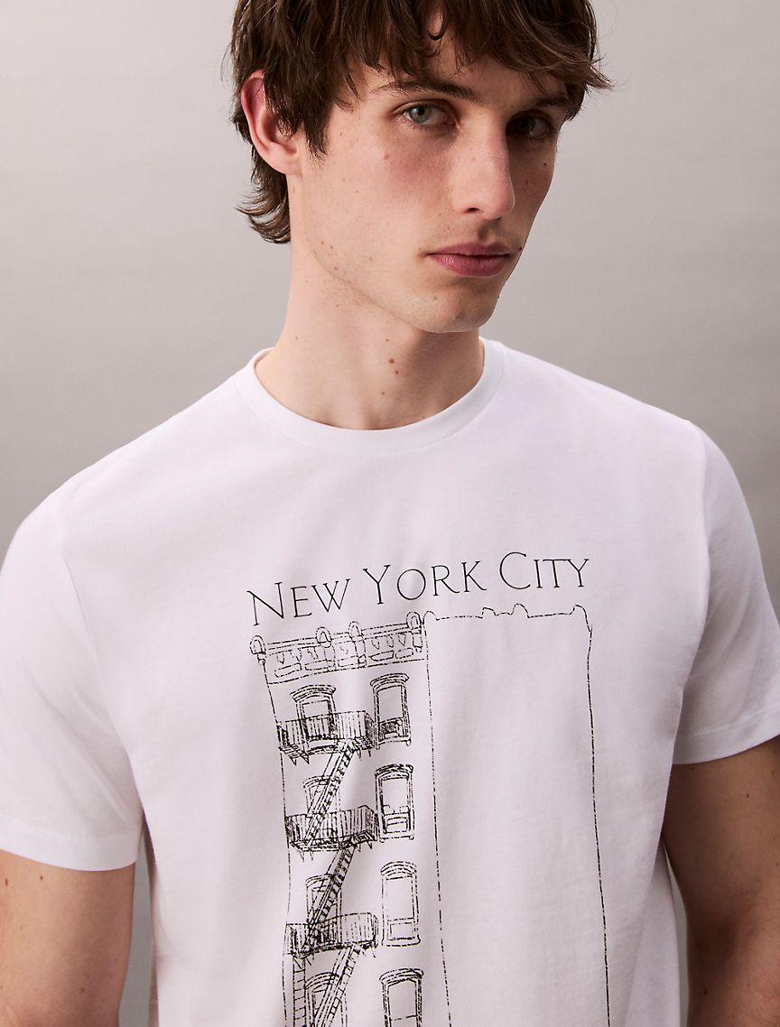 Calvin Klein Mens Apartment Logo Graphic Classic T-Shirt - Green Product Image