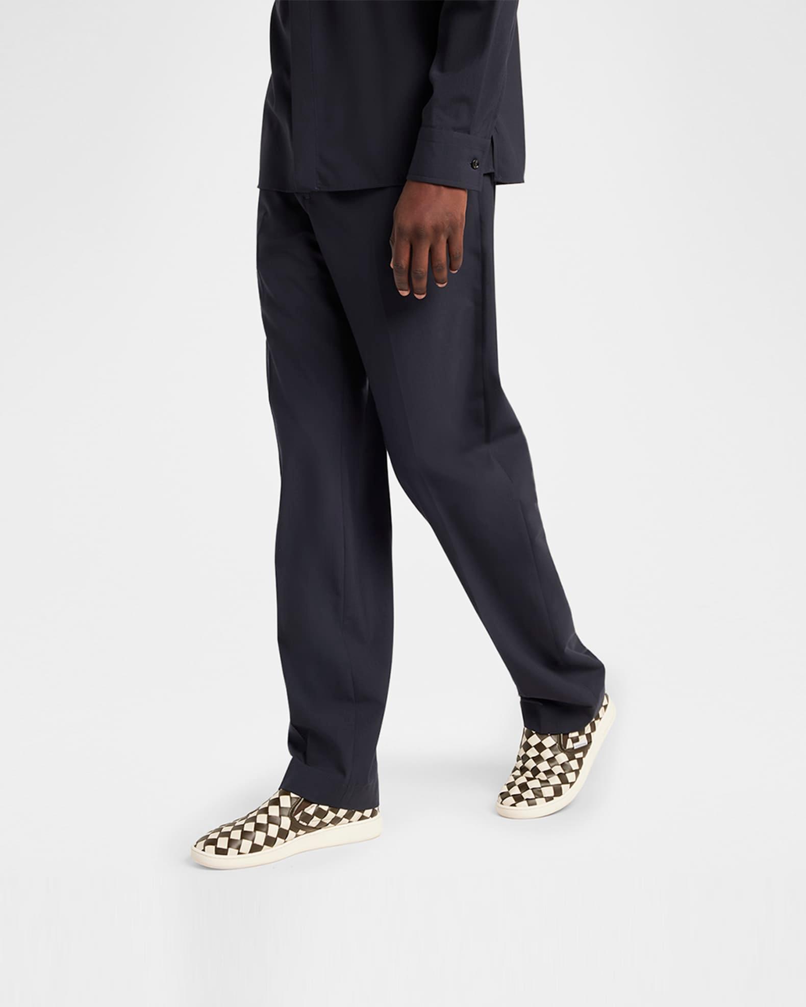 Men's Sawyer Intrecciato Check Calfskin Slip-On Sneakers Product Image