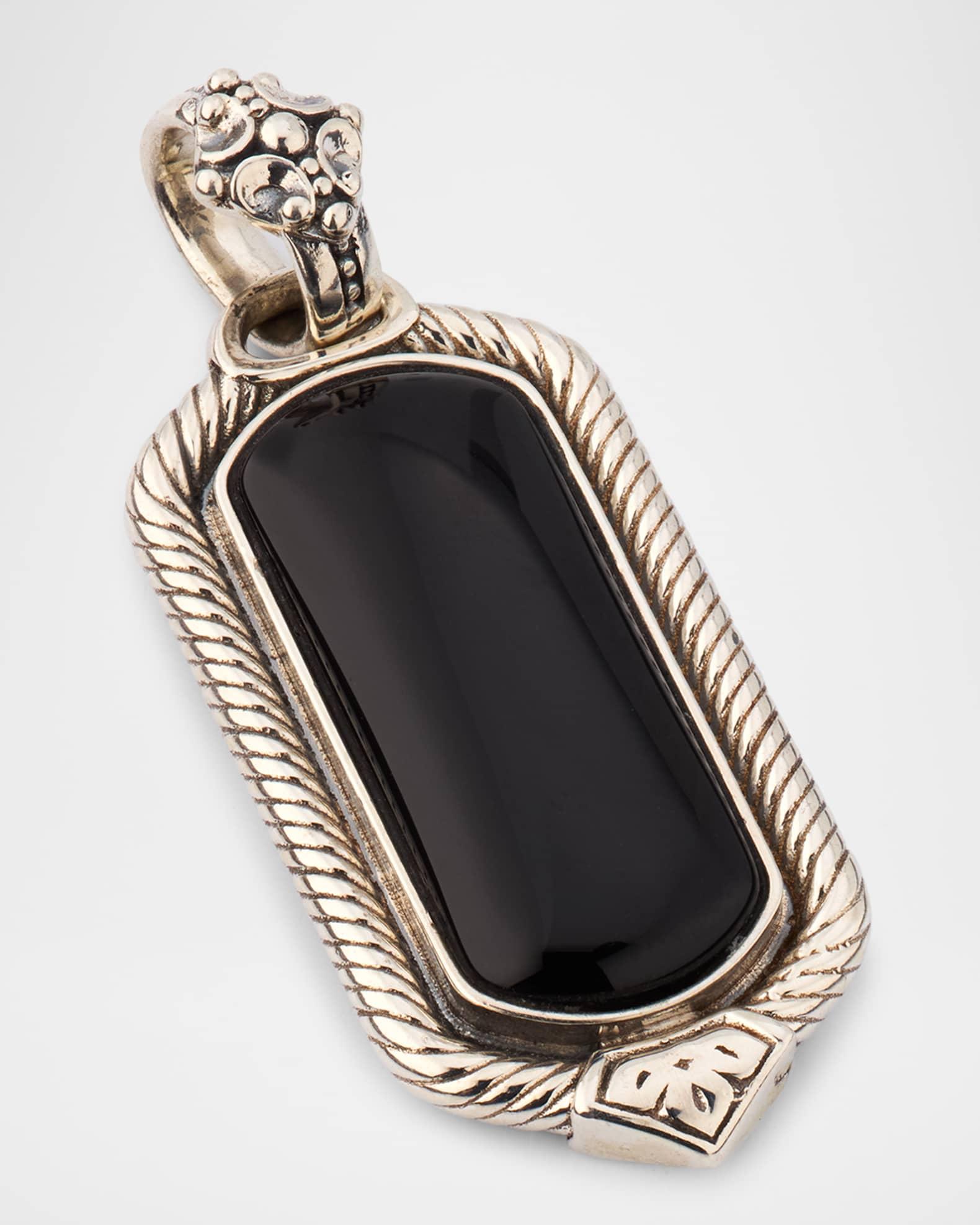 Mens Kavos Sterling Silver and Black Onyx Pendant Product Image