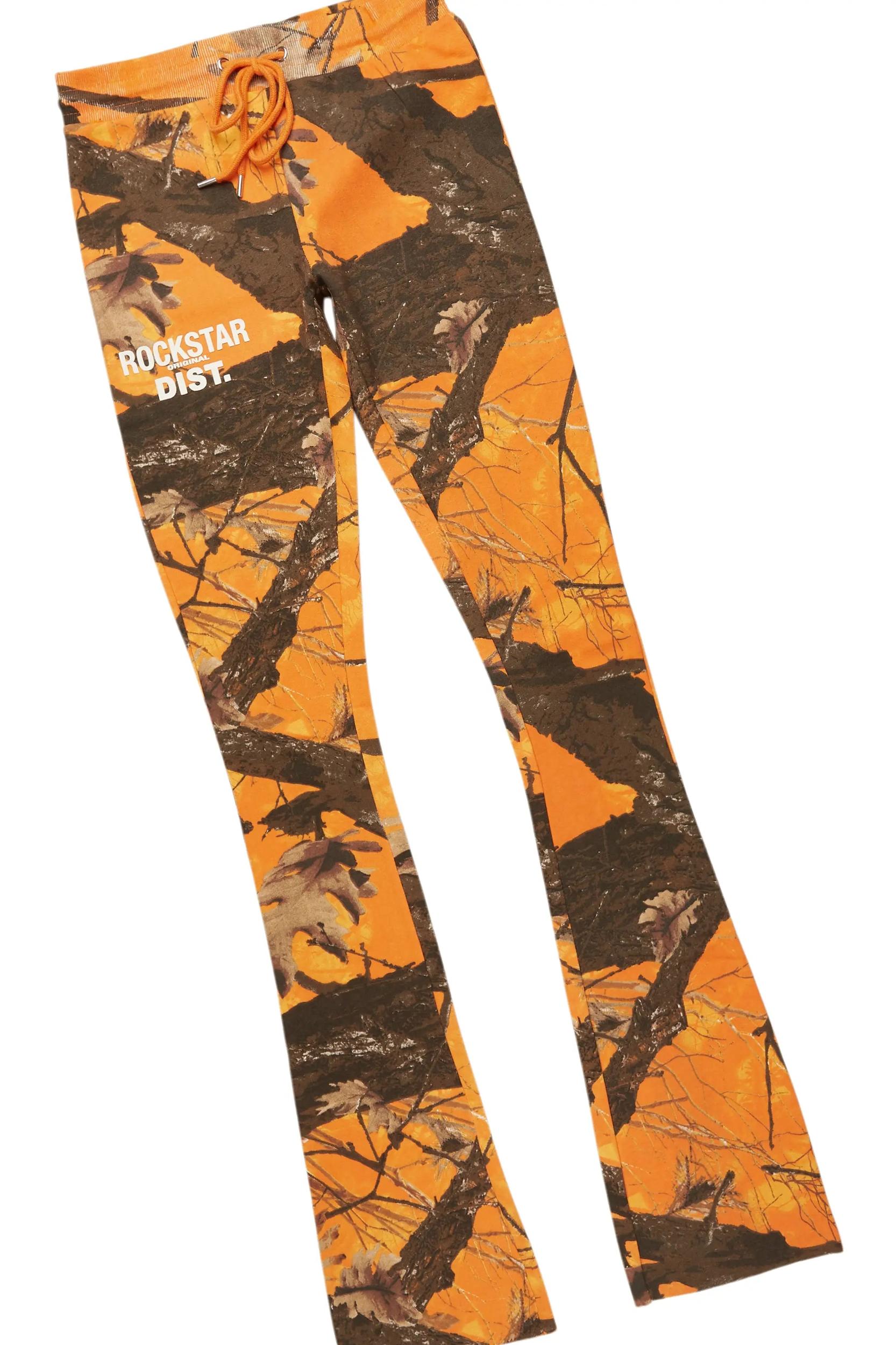 Tabby Orange Graphic Stacked Flare Track Set Male Product Image