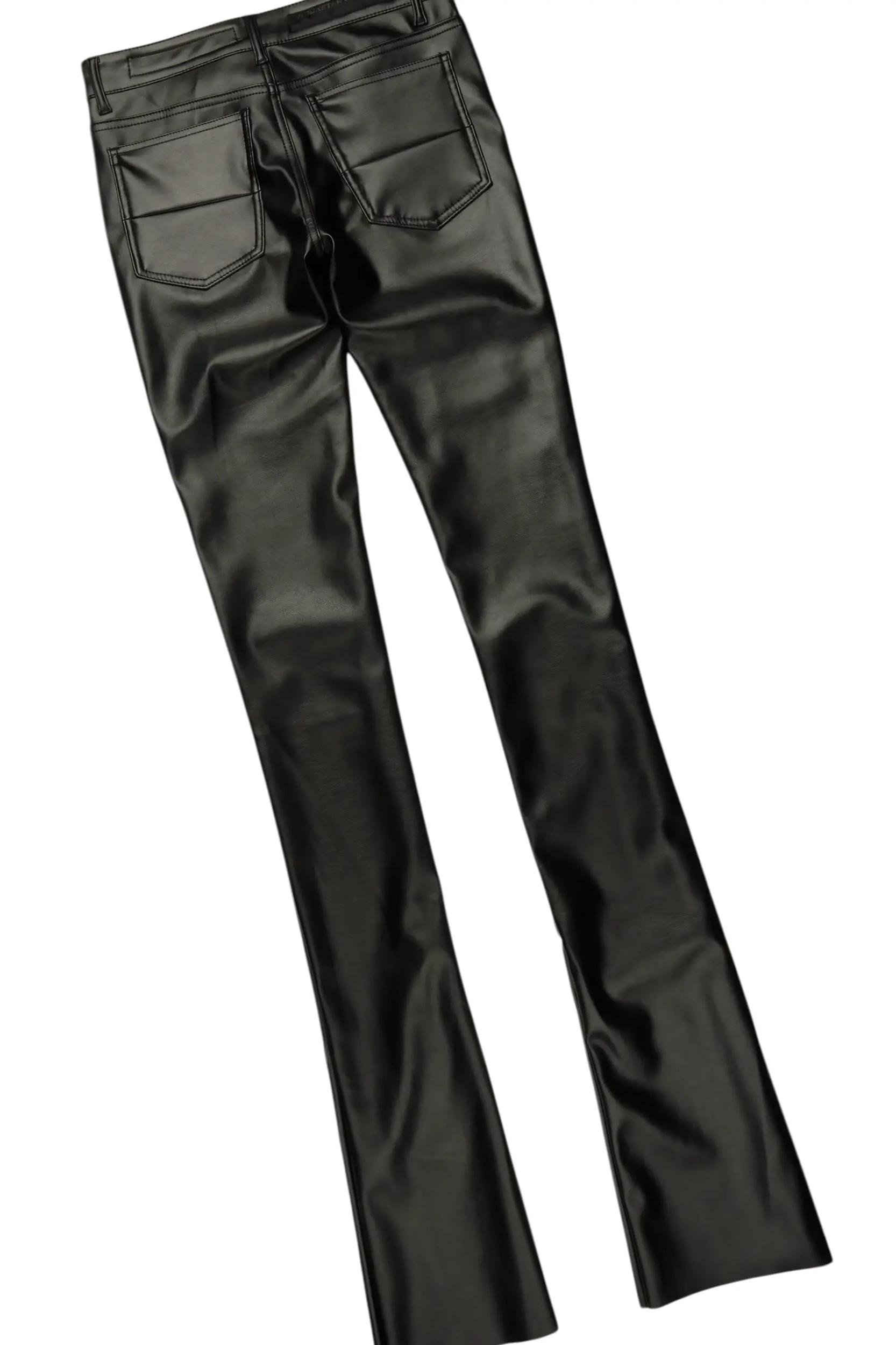 Grill Black Long Sleeve T-Shirt & Petrus Stacked Flare PU Jean Bundle Male Product Image