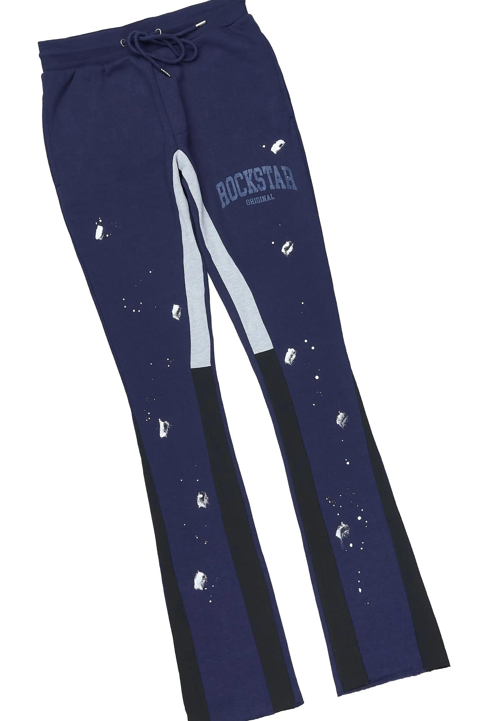 Nadiyah White/Navy T-Shirt Stacked Track Set Female Product Image