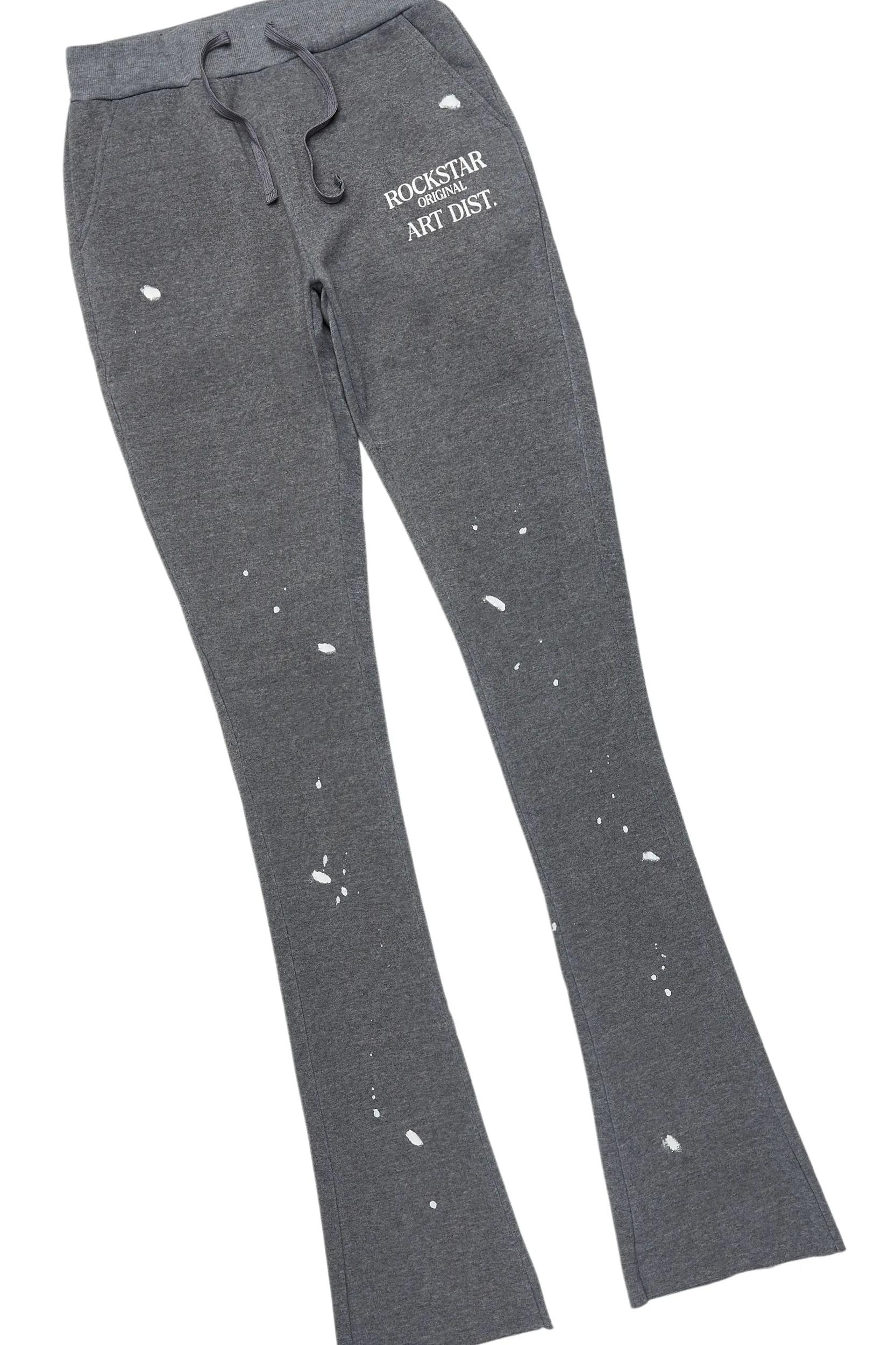 Tanazia Heather Grey Zip Up Super Stacked Trackset Female Product Image