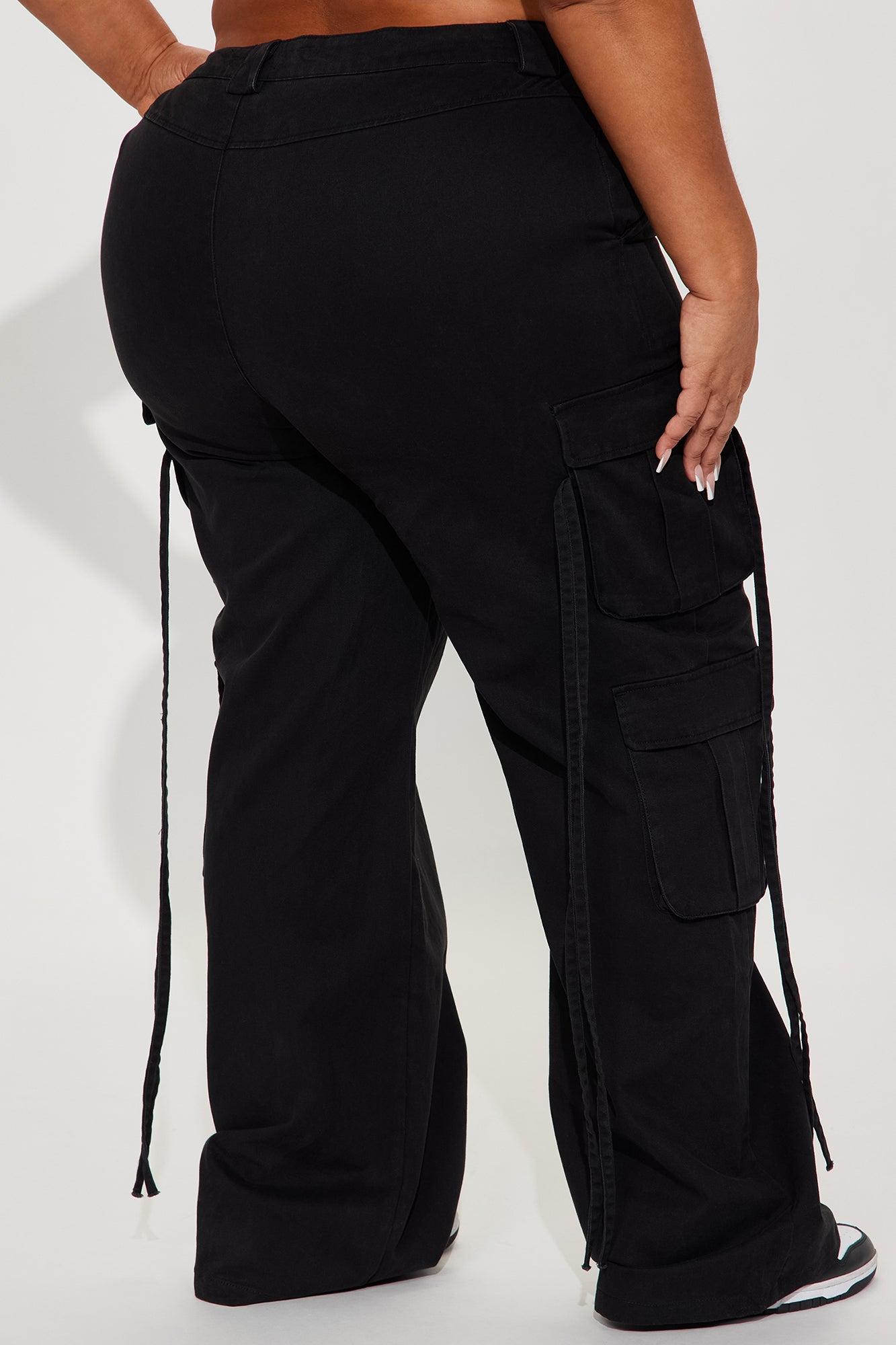 Golden Hour Wide Leg Cargo Pant - Black Product Image