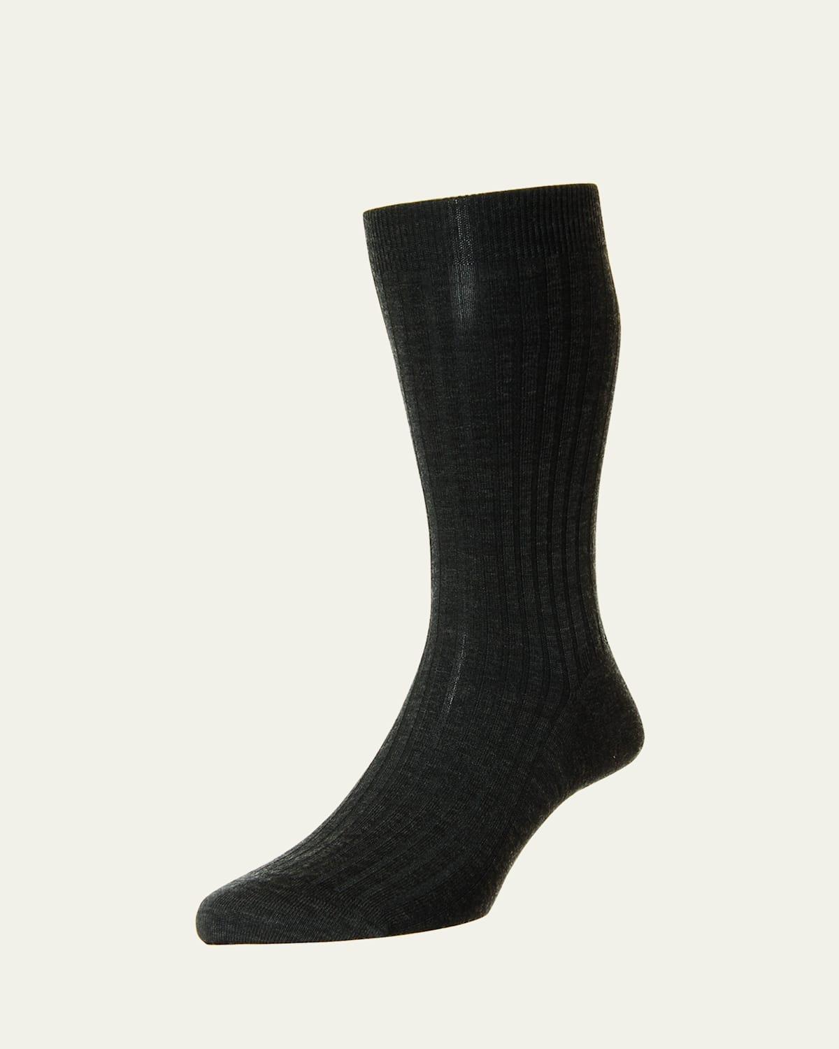 Mens Laburnum Ribbed Wool Mid-Calf Socks Product Image