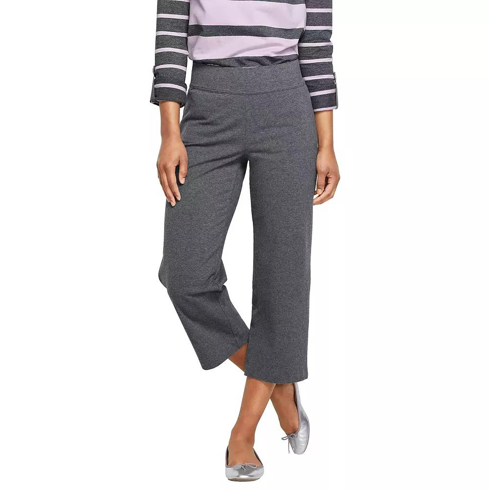 Petite Lands' End Starfish Straight-Leg Pull-On Crop Pants, Women's,  Product Image